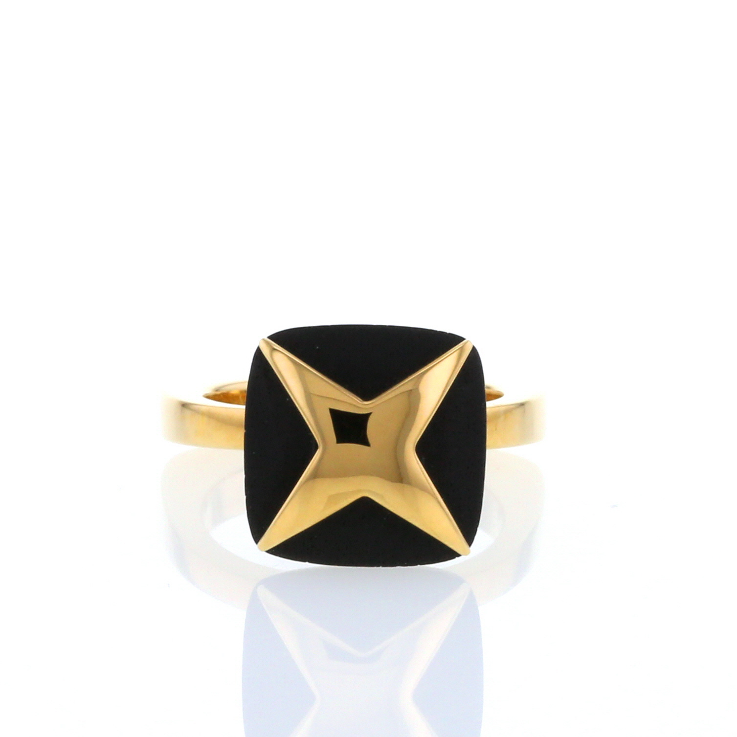 Etoile Divine Ring In Yellow Gold And Ebony