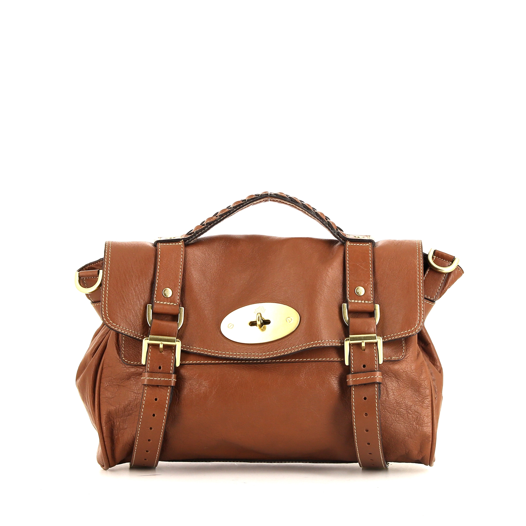 ショルダーバッグ・ポシェット Mulberry Structured Brown Leather Shoulder Bag MULBERRY Leather Crossbody Bag Vintage Small Shoulder Purse