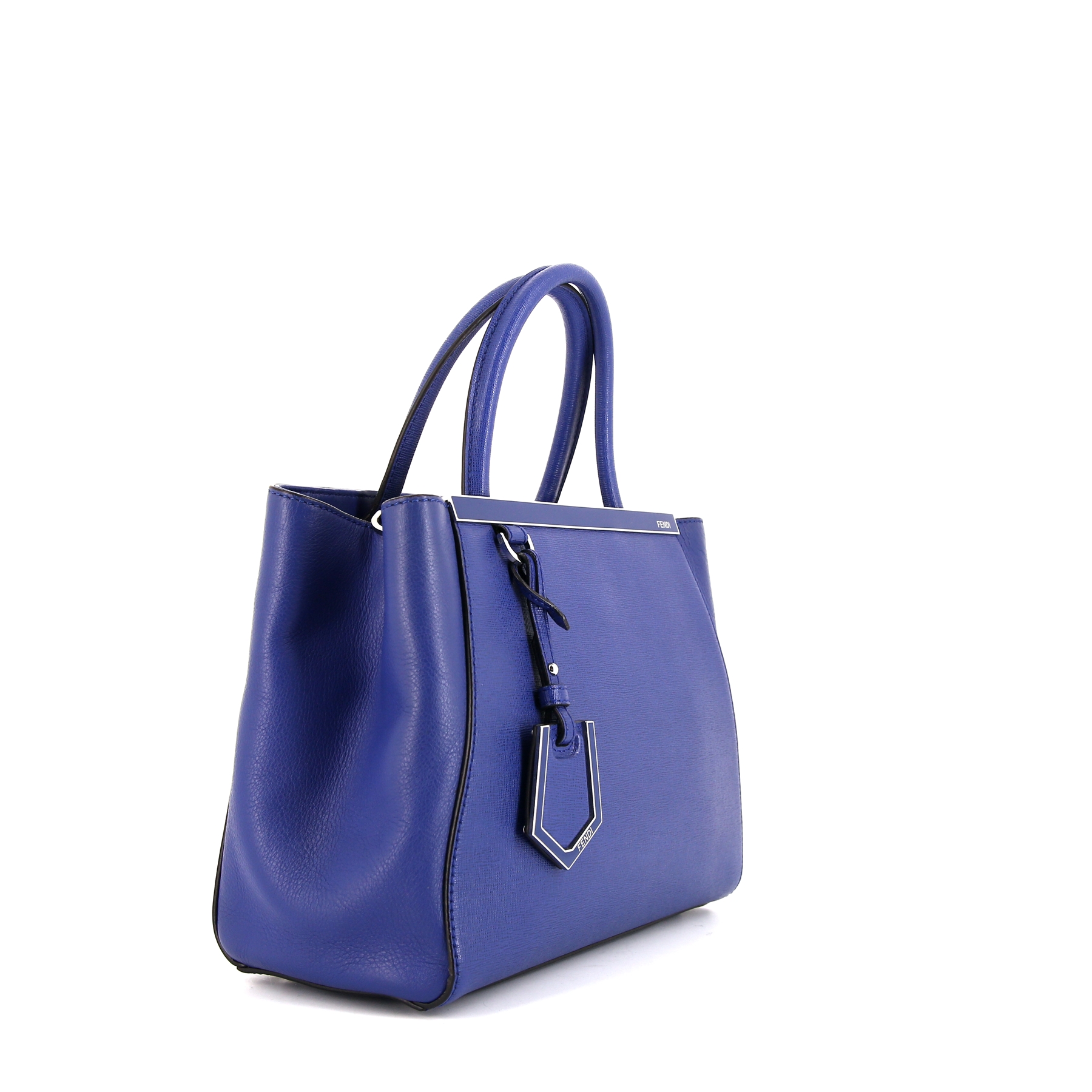 Borsa Fendi 2 Jours modello piccolo in pelle blu