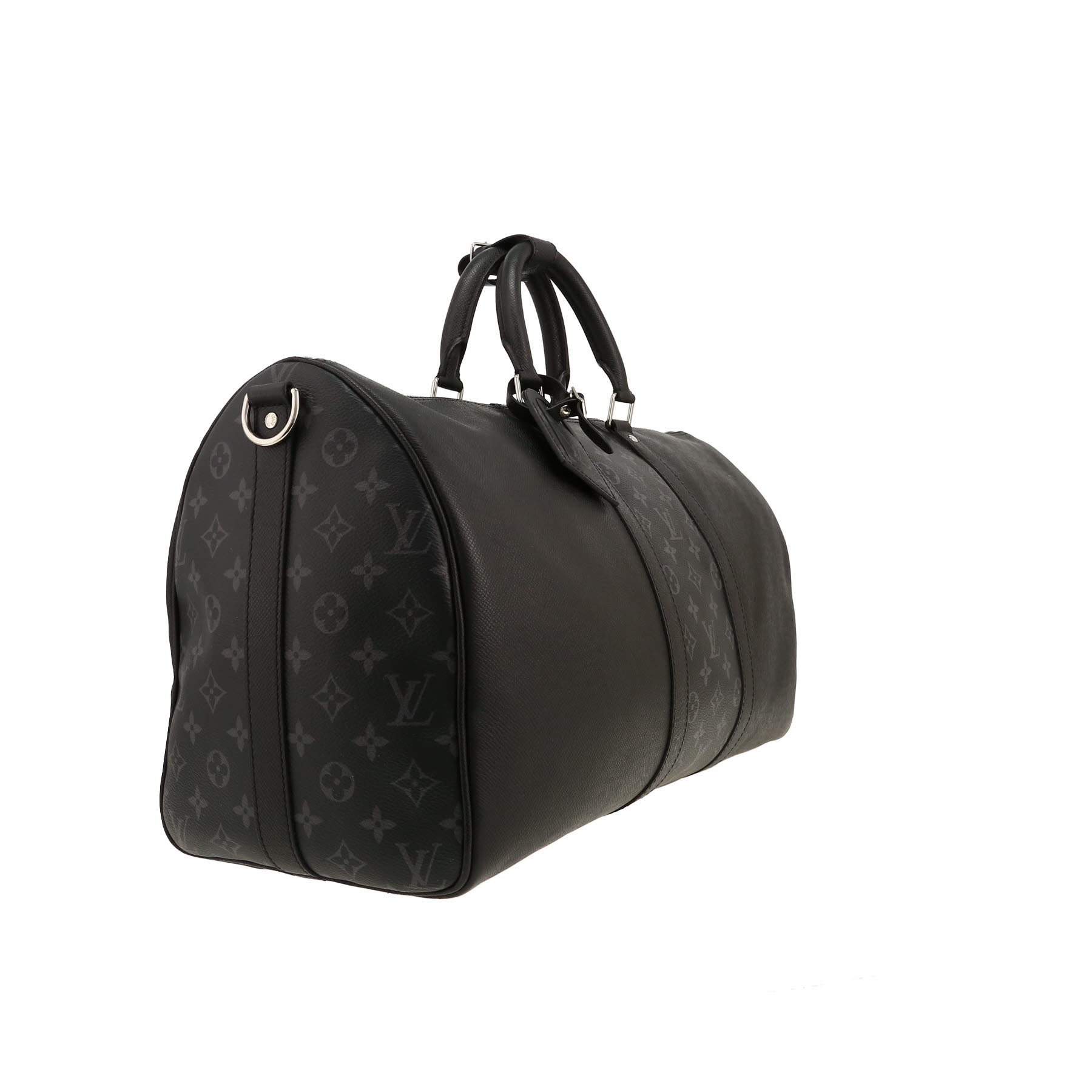 Louis Vuitton  Keepall 50 travel bag  in black monogram canvas  and black leather