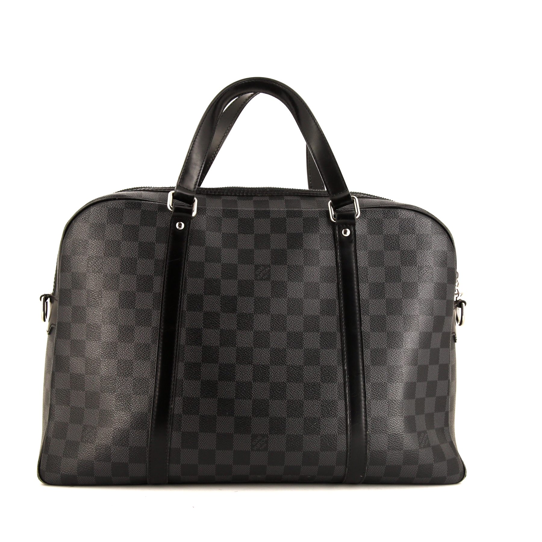 Louis Vuitton briefcase in grey damier canvas and black leather - 360