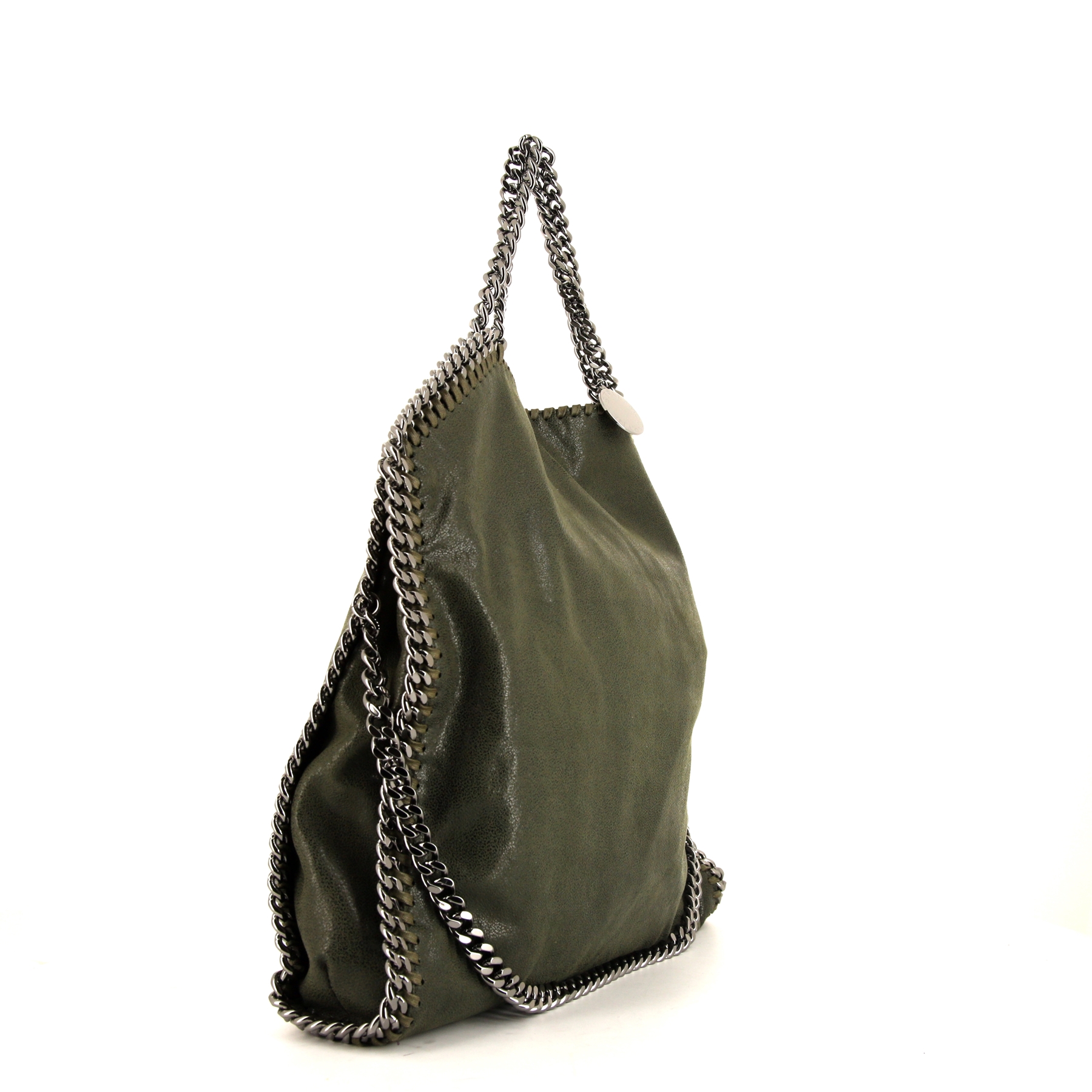 Sac porté épaule ou main Stella McCartney Falabella Fold Over en toile vert-kaki