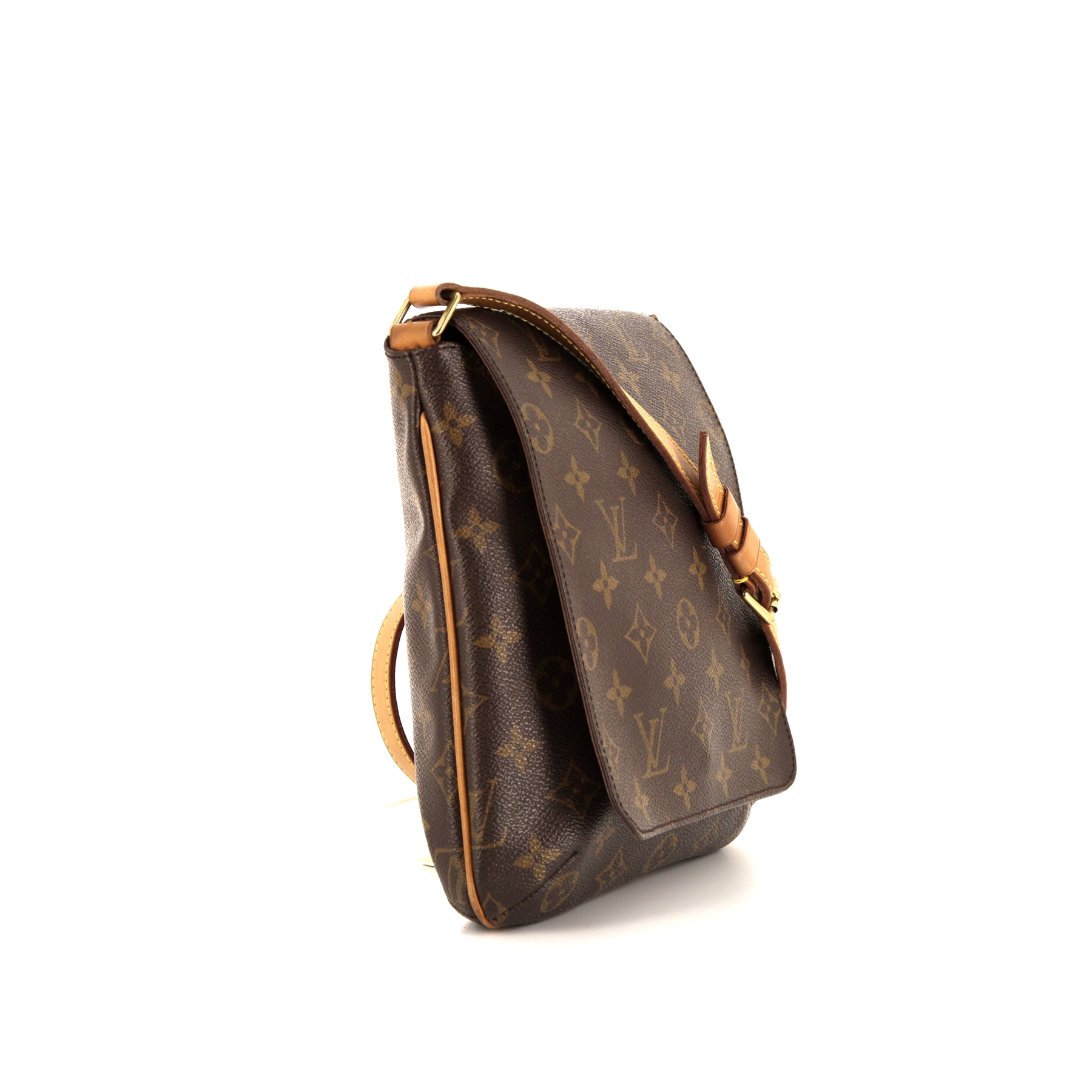 Bolso para llevar al hombro Louis Vuitton Musette Salsa modelo pequeño en lona Monogram marrón y cuero natural