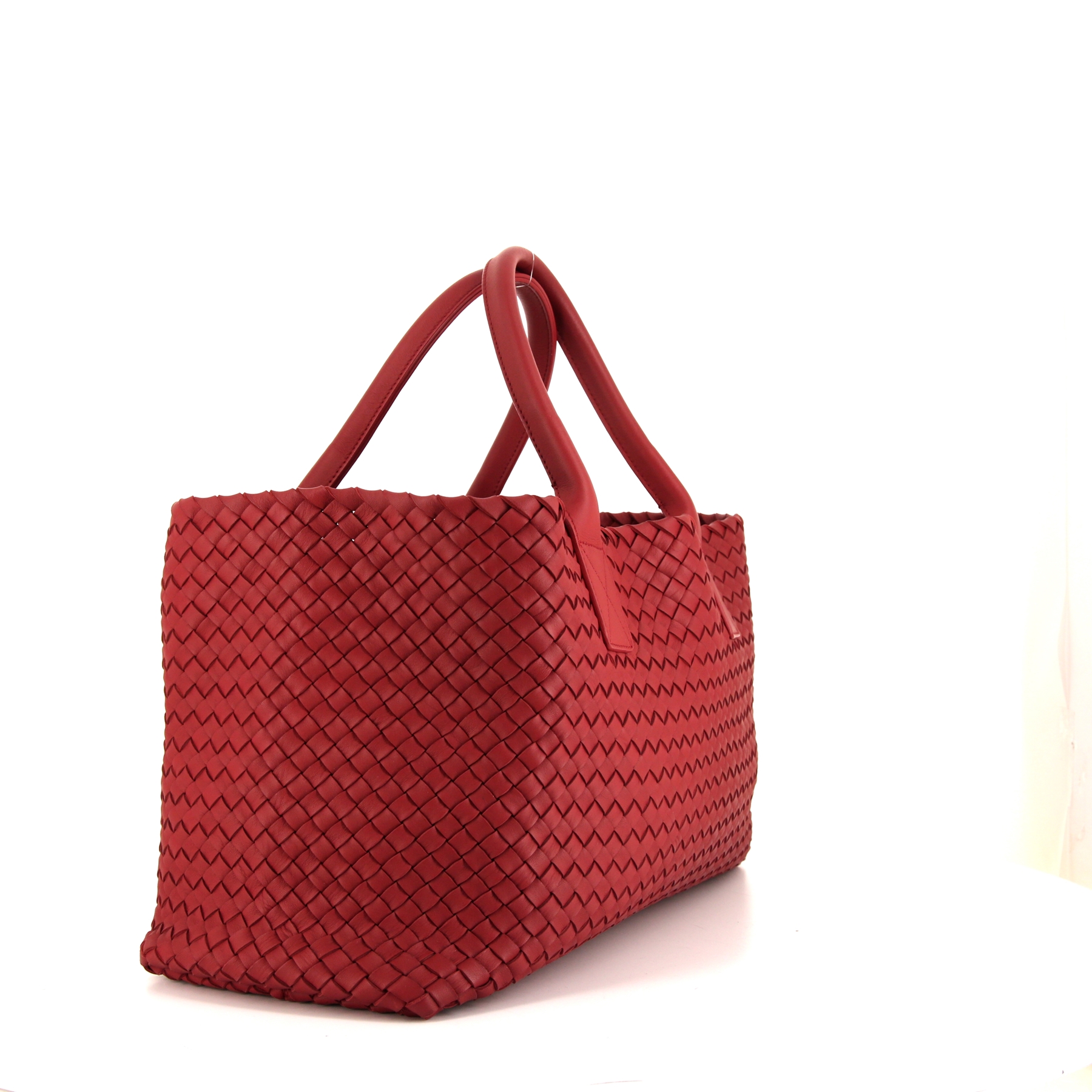 Bolso Cabás Bottega Veneta en cuero intrecciato rojo
