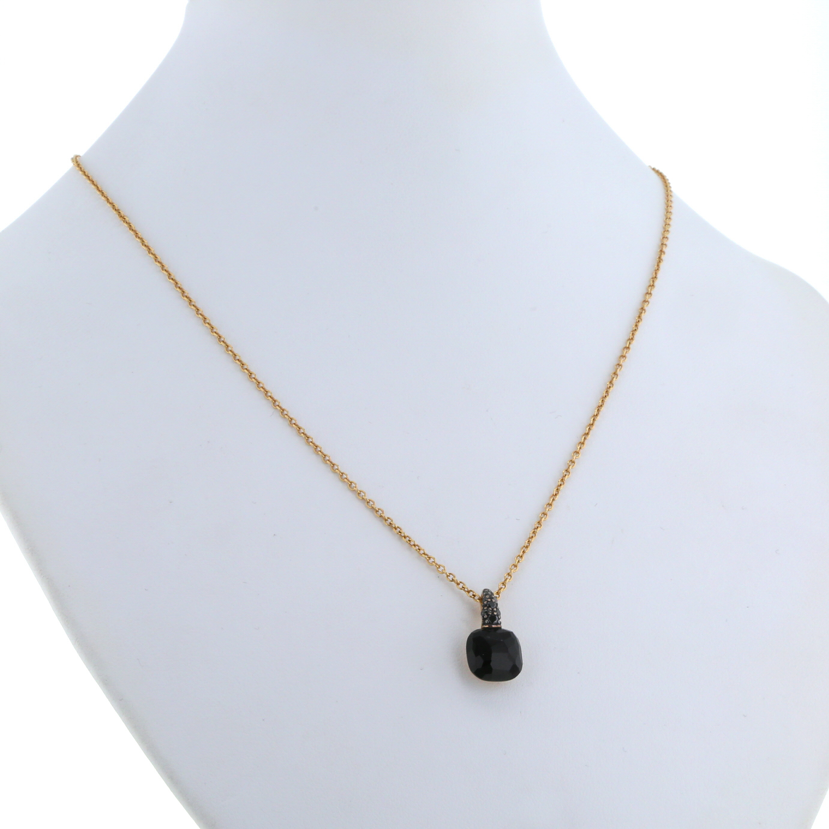 Pendentif Pomellato Capri en or rose,  diamants noirs et onyx noir
