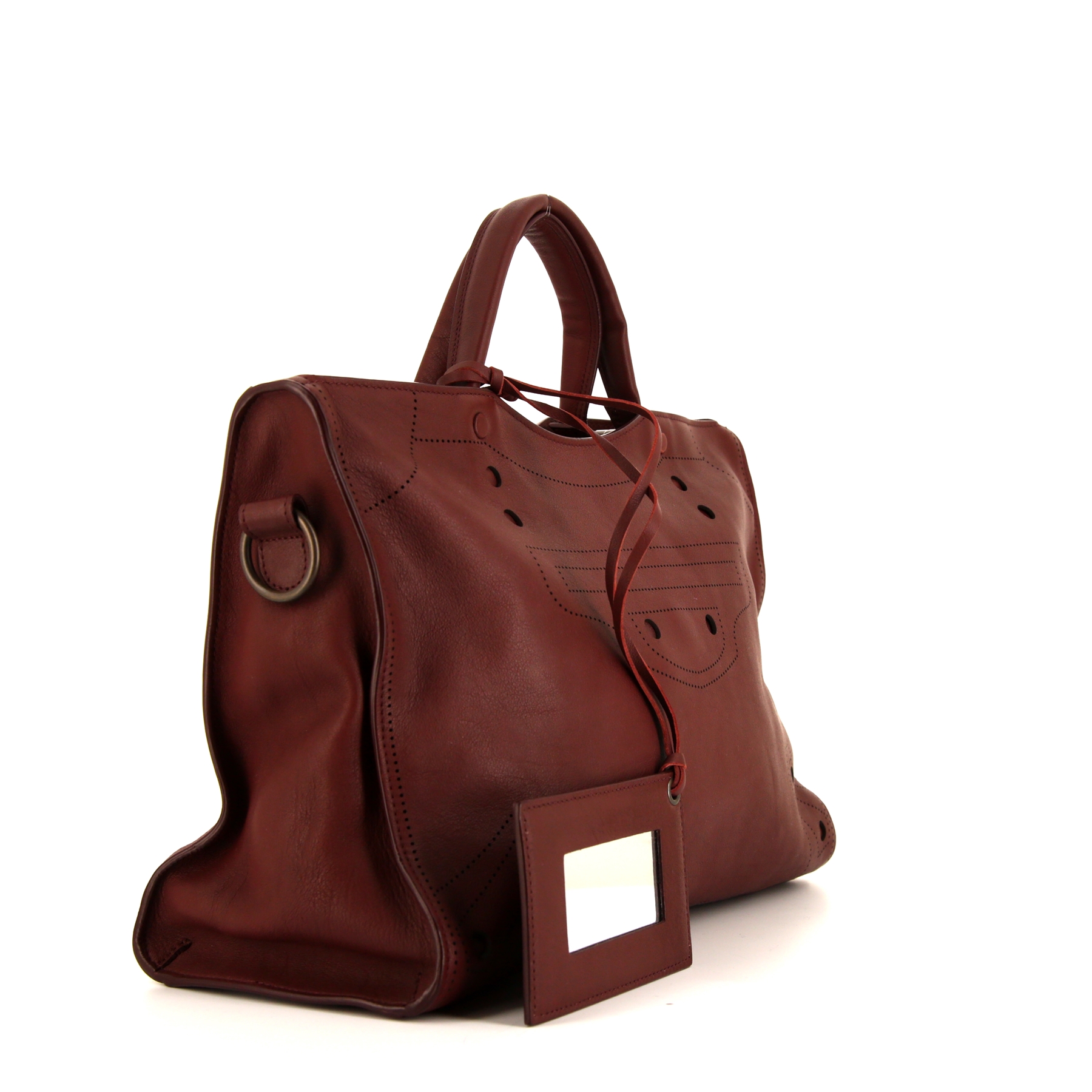 Bolso de mano Balenciaga Classic City en cuero color burdeos