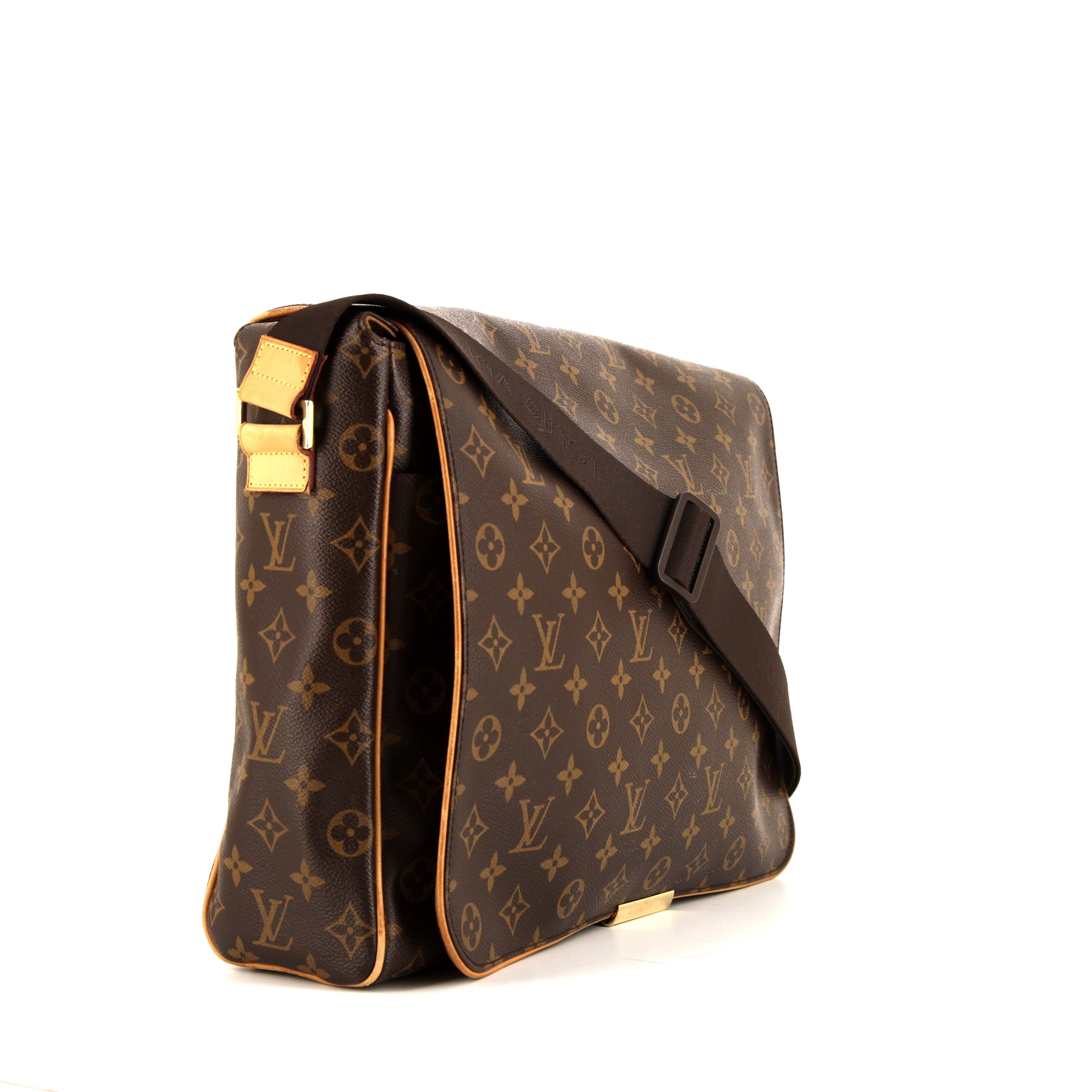Louis Vuitton Abbesses shoulder bag in brown monogram canvas and natural leather