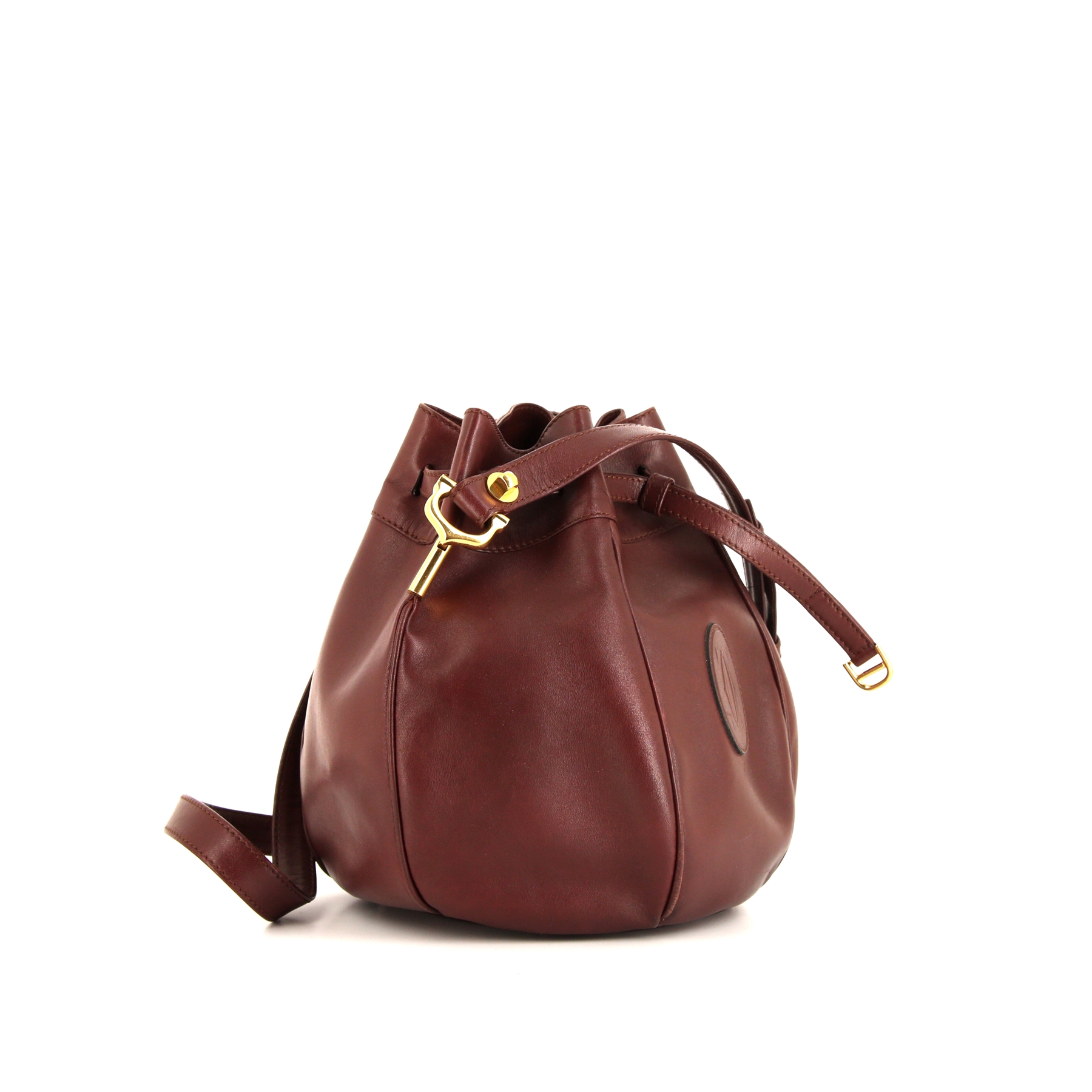 Bolso Cabás Cartier en cuero color burdeos