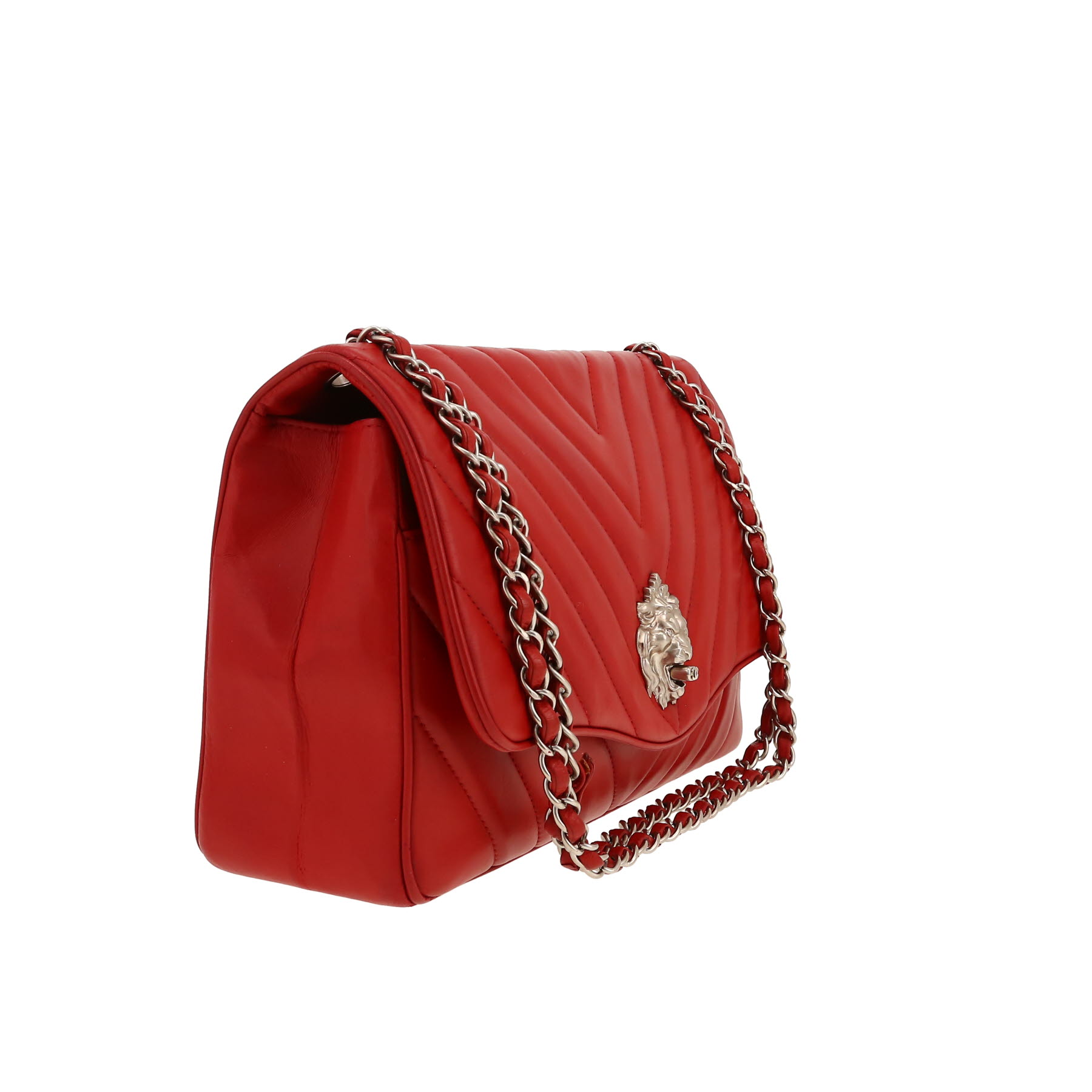 Borsa a tracolla Chanel Editions Limitées in pelle trapuntata a zigzag rossa