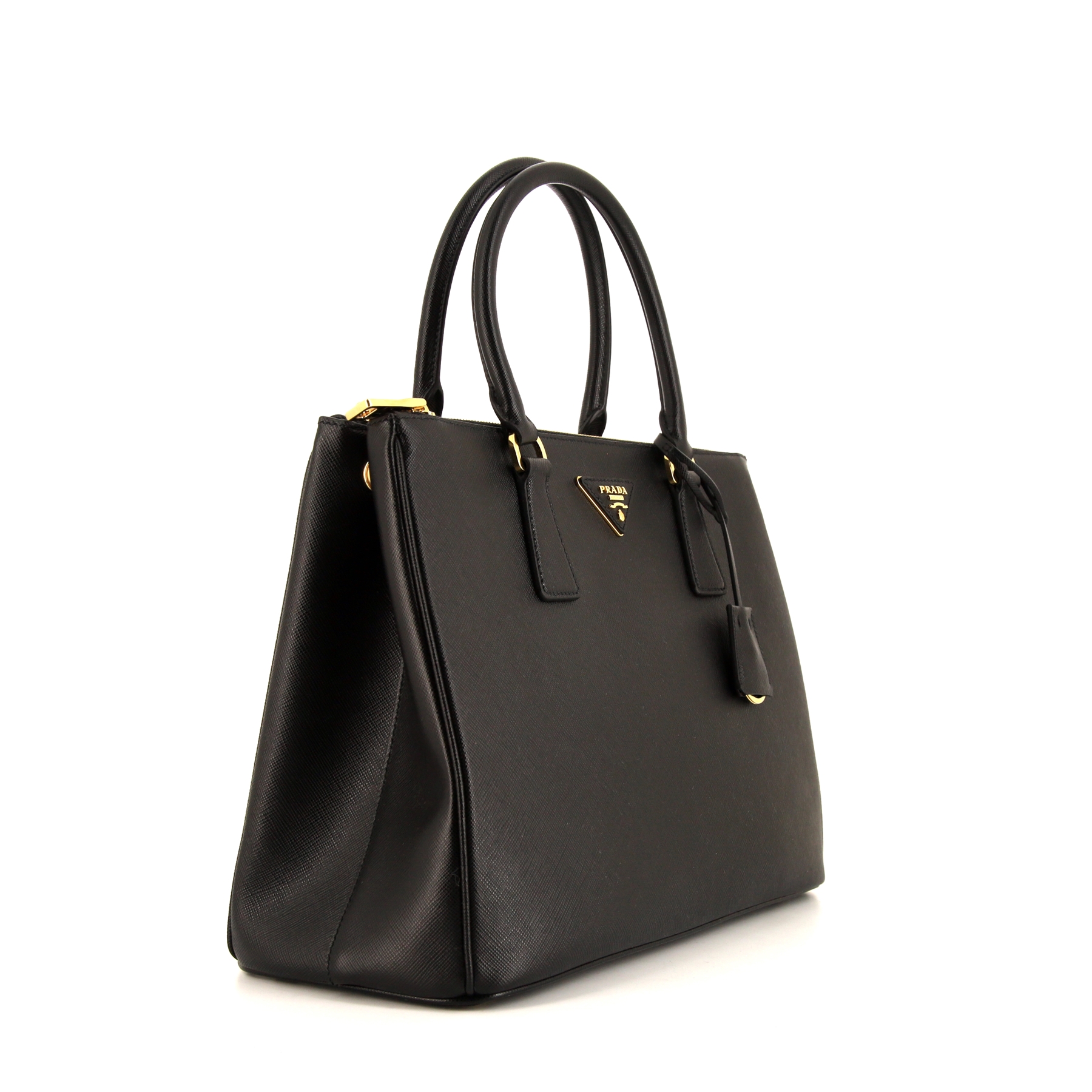Prada Galleria medium model handbag in black leather saffiano