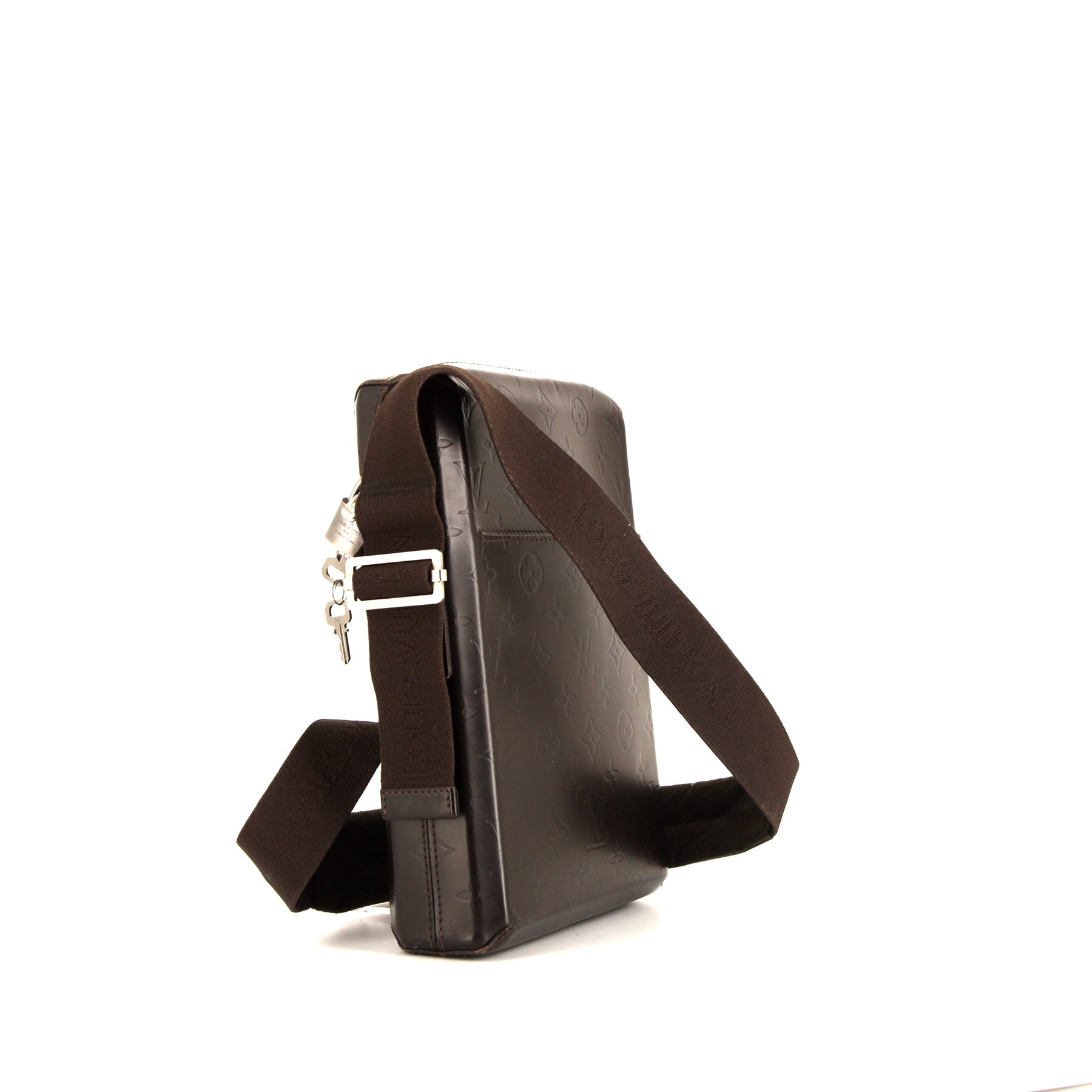 Sac bandoulière Louis Vuitton Bobby en cuir verni monogram marron