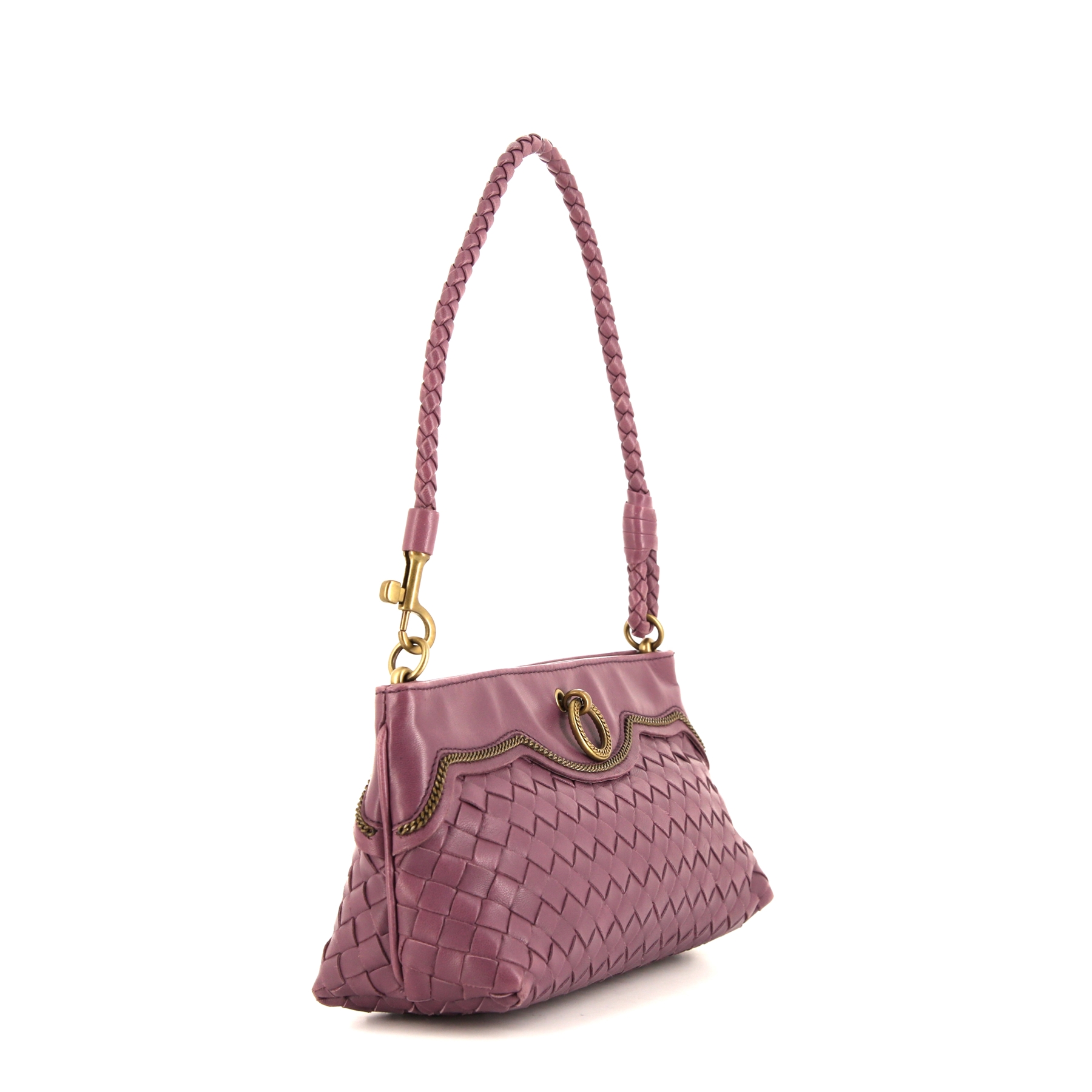 Bottega Veneta handbag in purple intrecciato leather