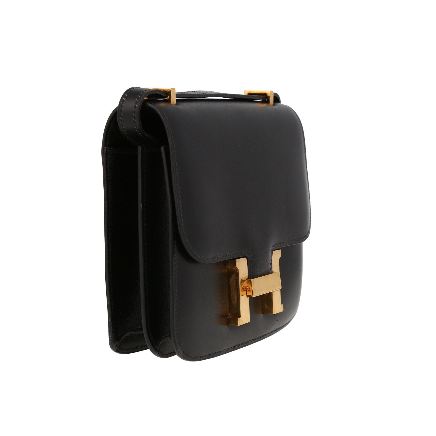 Sac à main Hermes Constance mini en cuir box noir