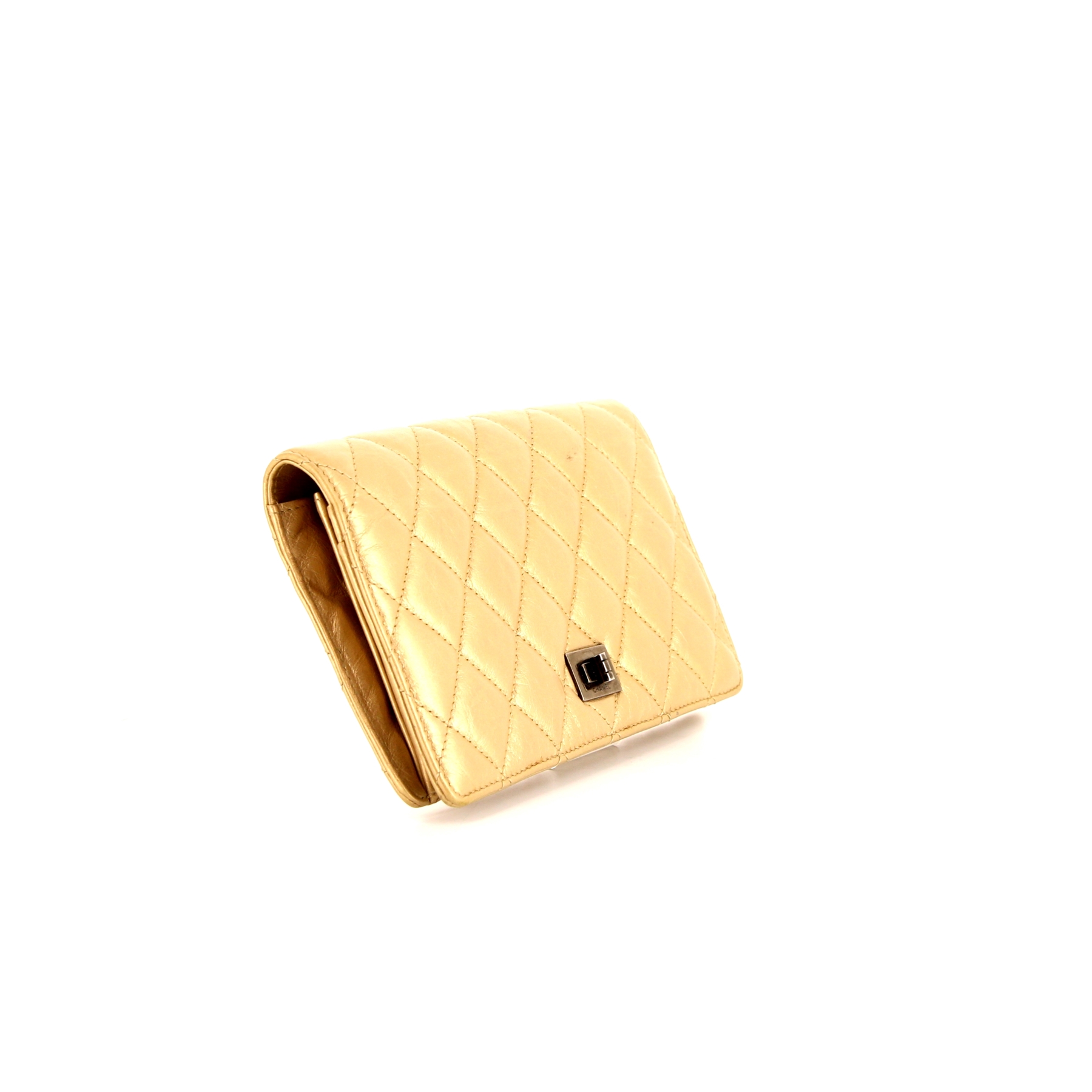 Portefeuille Chanel  Chanel 2.55 - Wallet en cuir matelassé doré