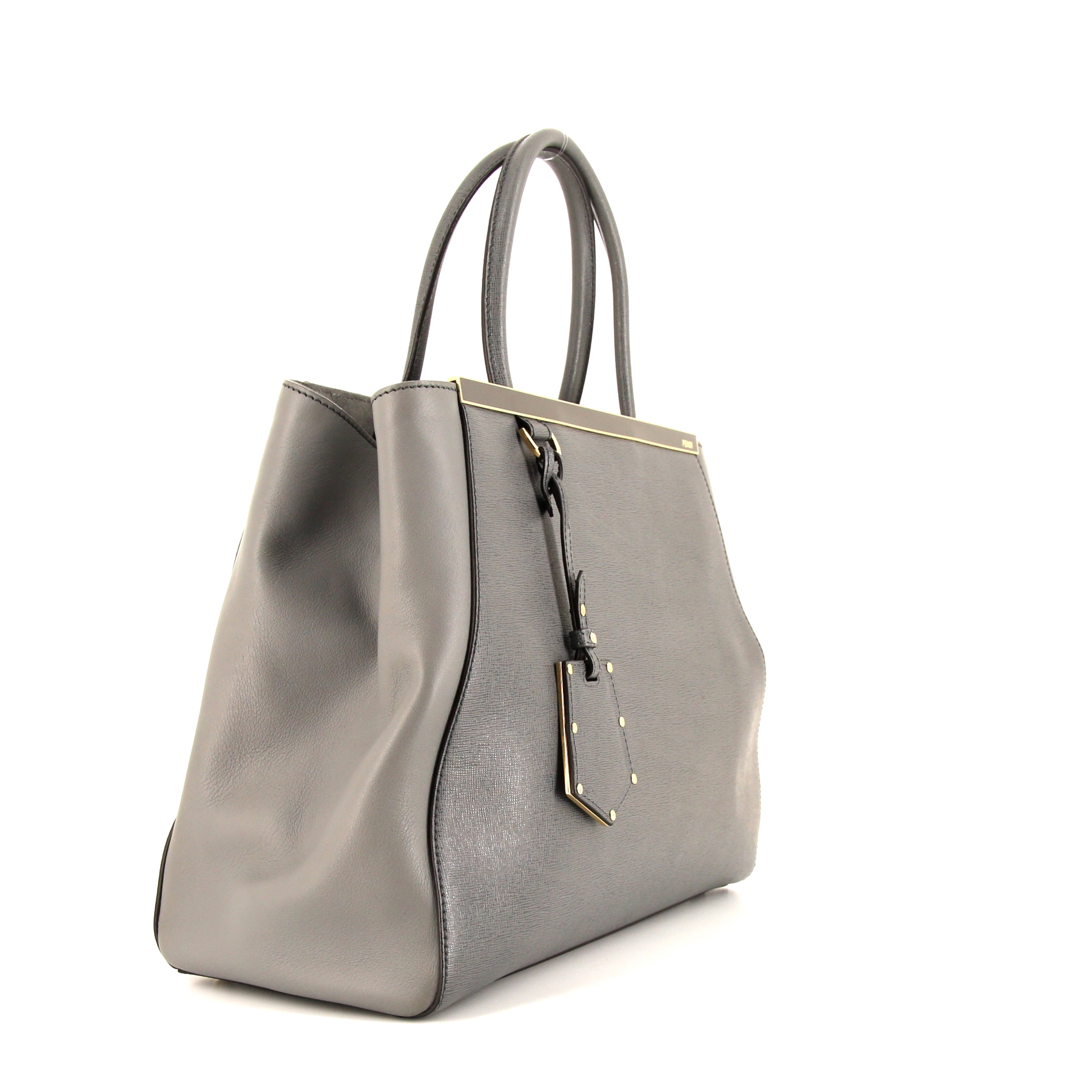 Sac à main Fendi 2 Jours en cuir gris