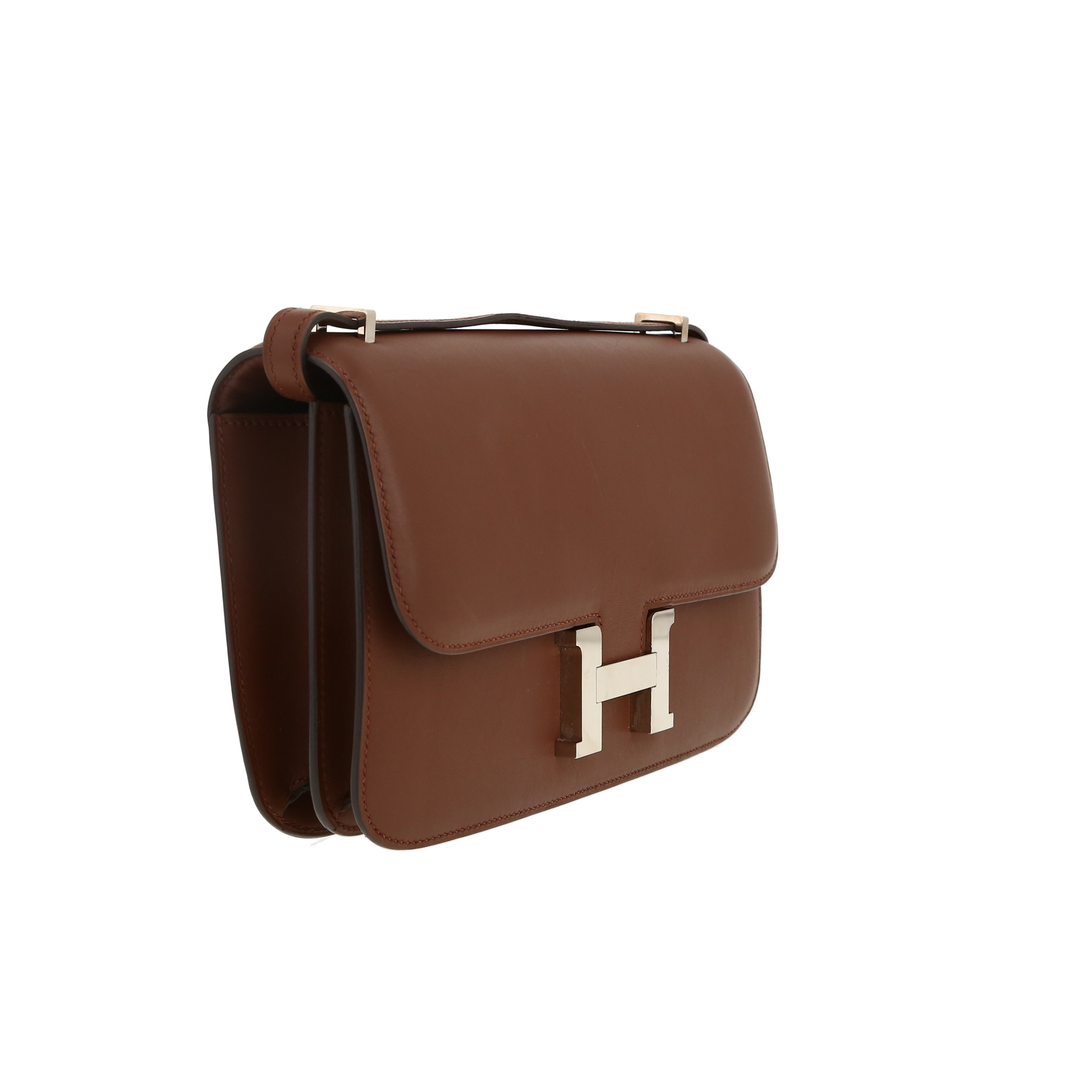 Sac bandoulière Hermès Constance Elan en cuir Swift marron