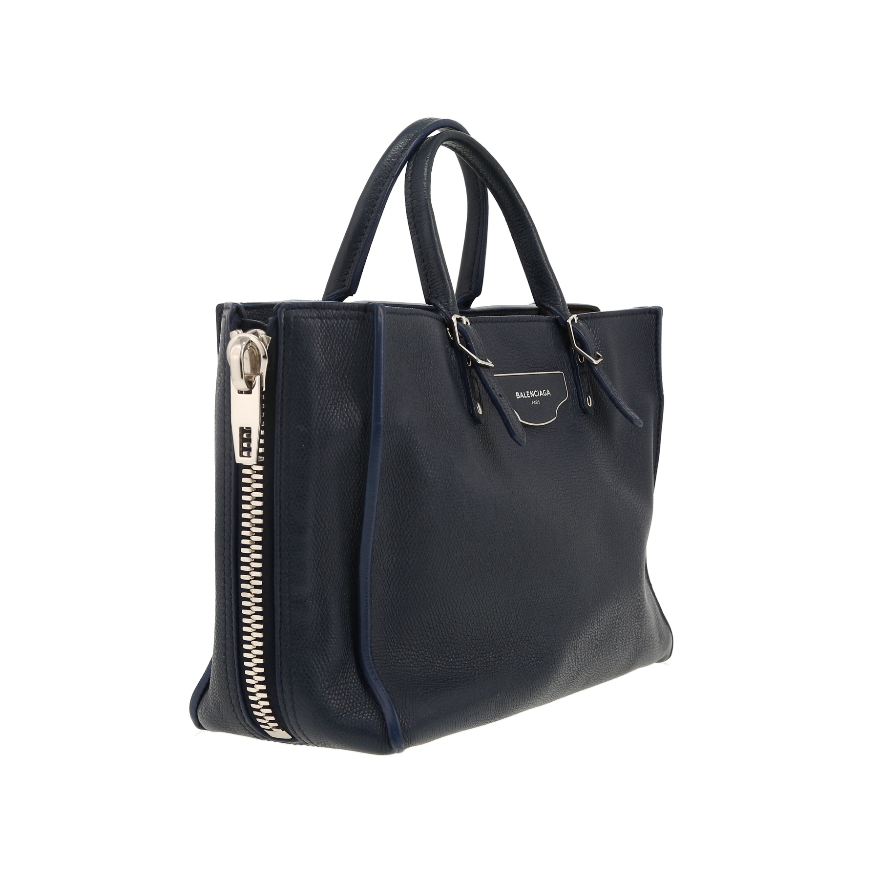 Balenciaga Papier A4 shoulder bag in blue grained leather