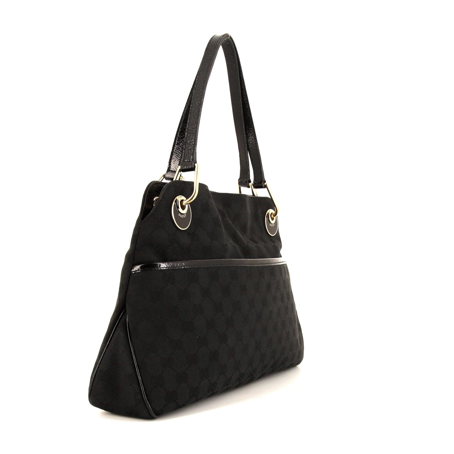 Bolso de mano Gucci Eclipse en lona Monogram negra y cuero negro