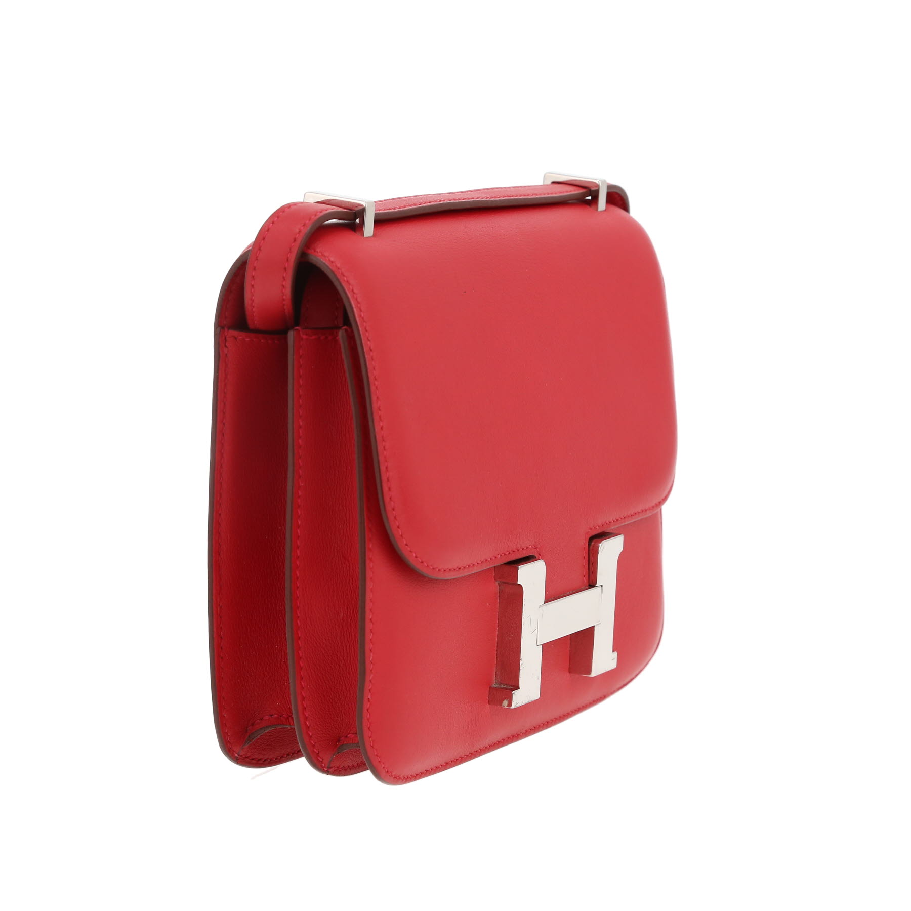 Hermès  Constance mini  shoulder bag  in red Swift leather