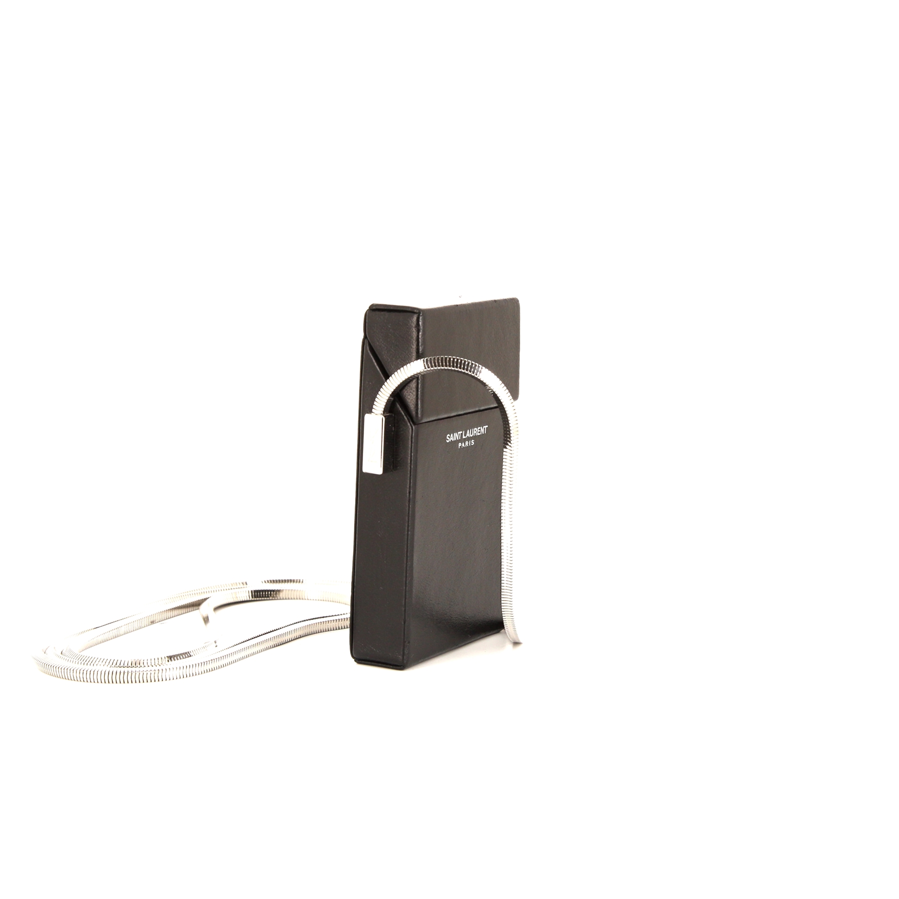 Estuche para cigarillos Saint Laurent Smoking Box en cuero negro