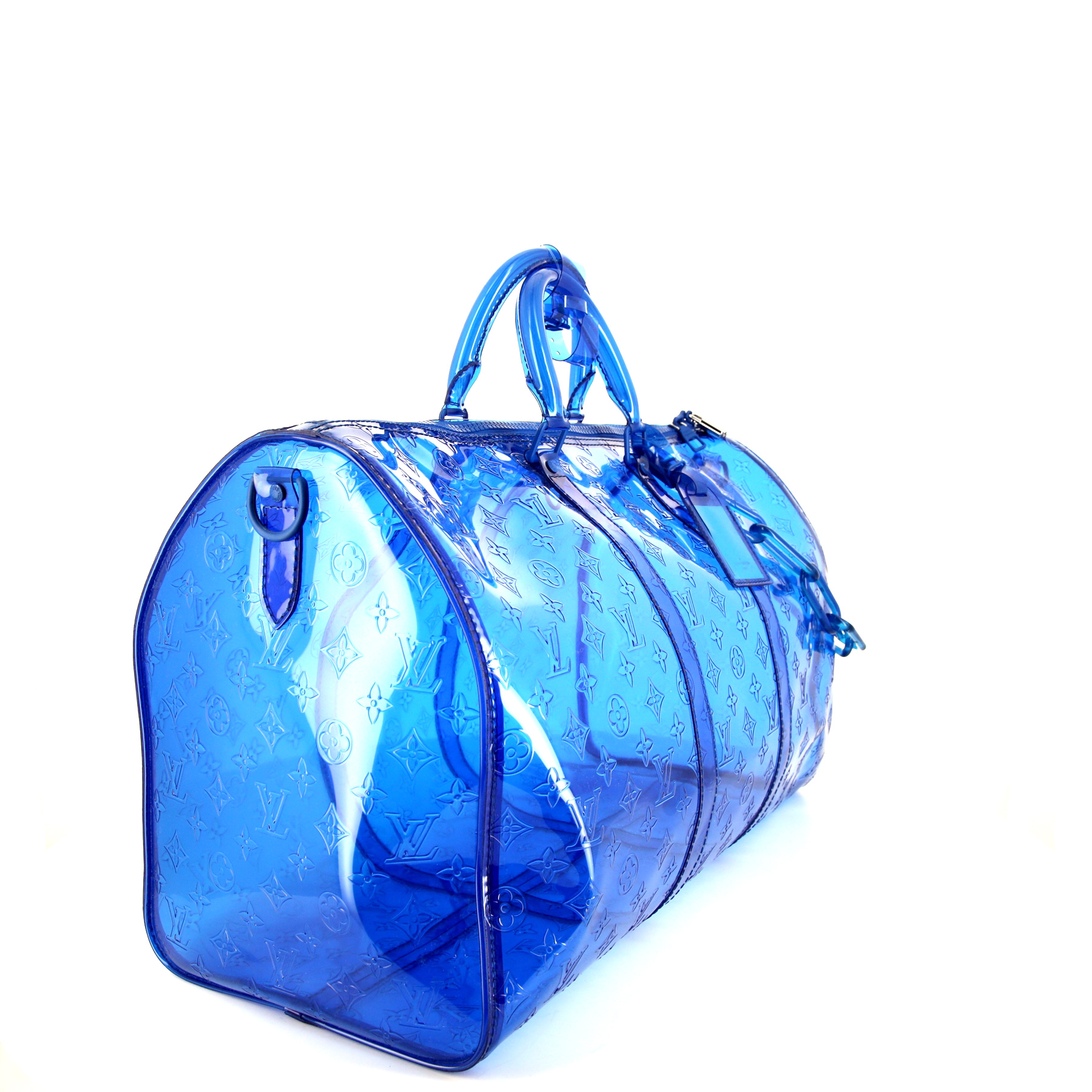 Louis Vuitton  Keepall Editions Limitées travel bag  in blue shading  vinyl  and blue vinyl