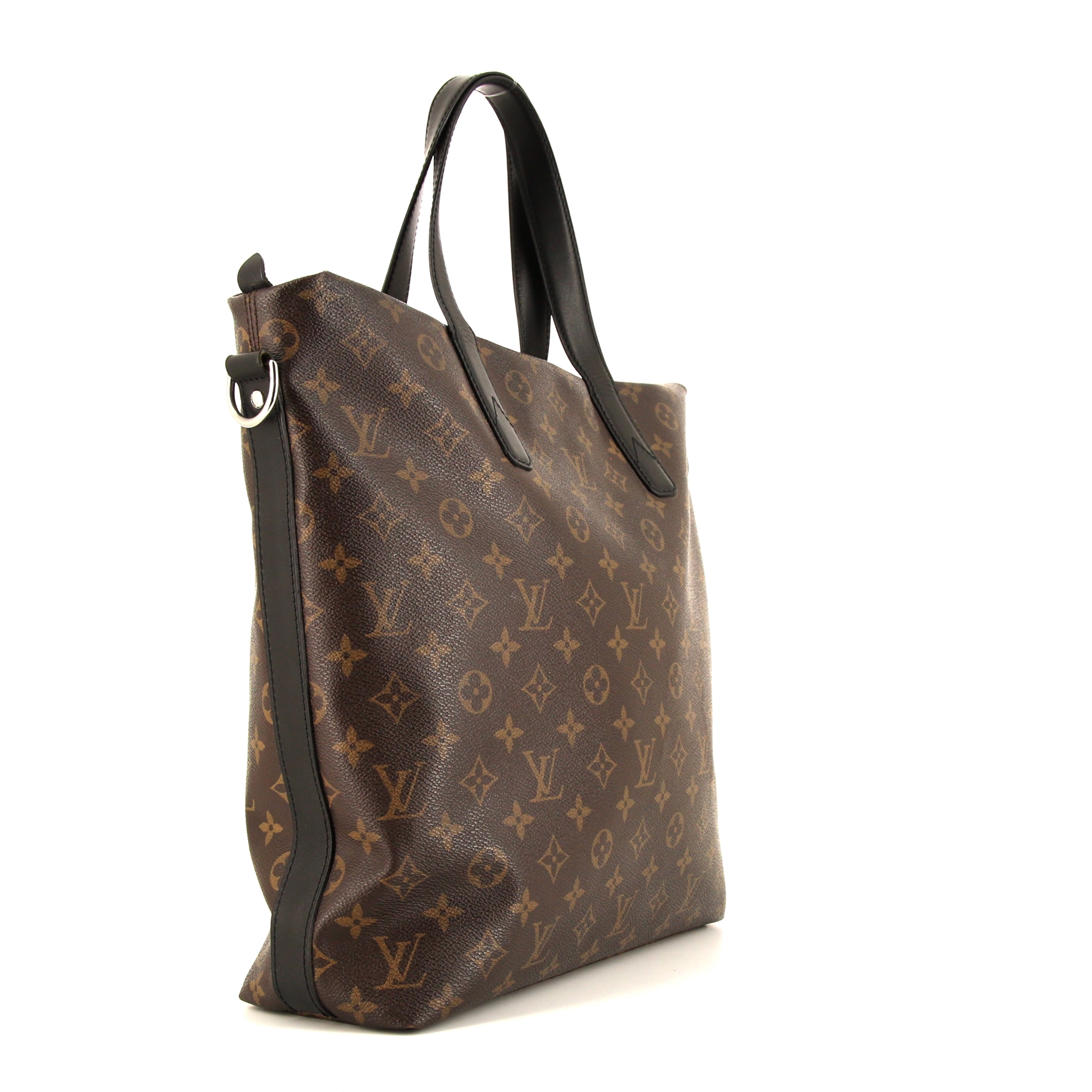 Sac cabas Louis Vuitton  Macassar en toile monogram Macassar marron et cuir noir