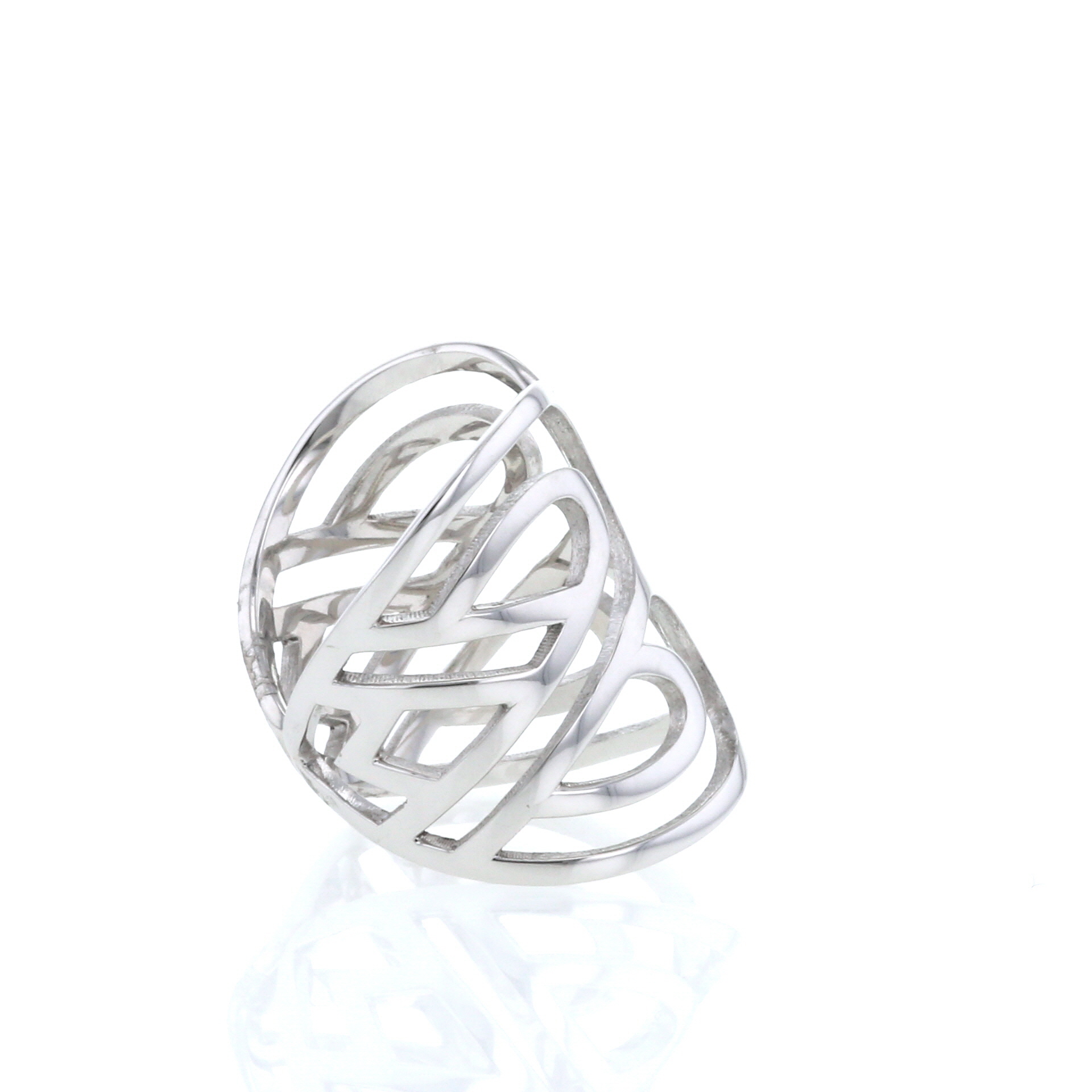 Anello Poiray Coeur Entrelacé in oro bianco