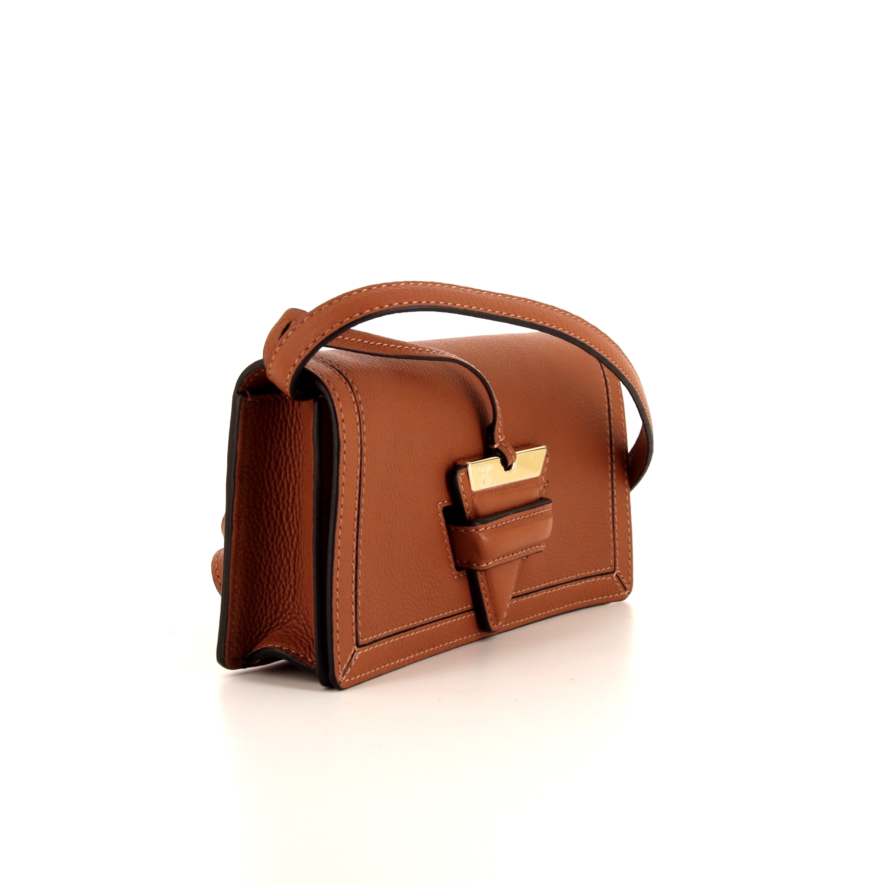 Loewe Bracelona small model shoulder bag in brown leather