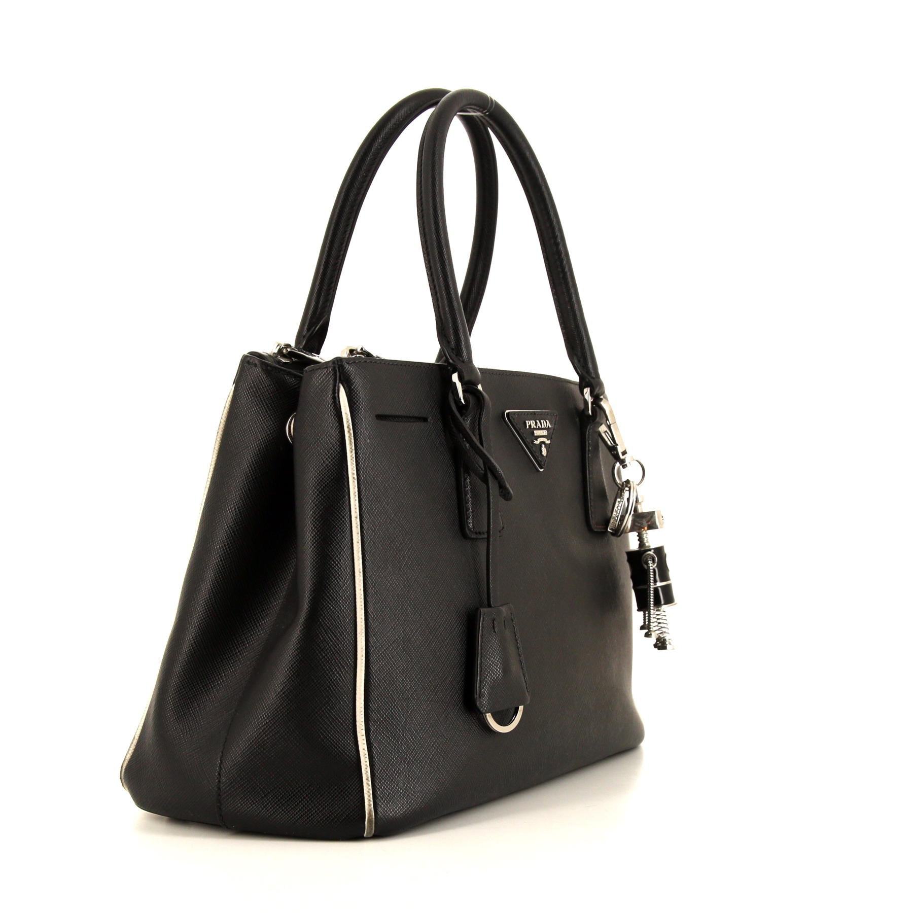 Bolso de mano Prada Galleria en cuero saffiano negro