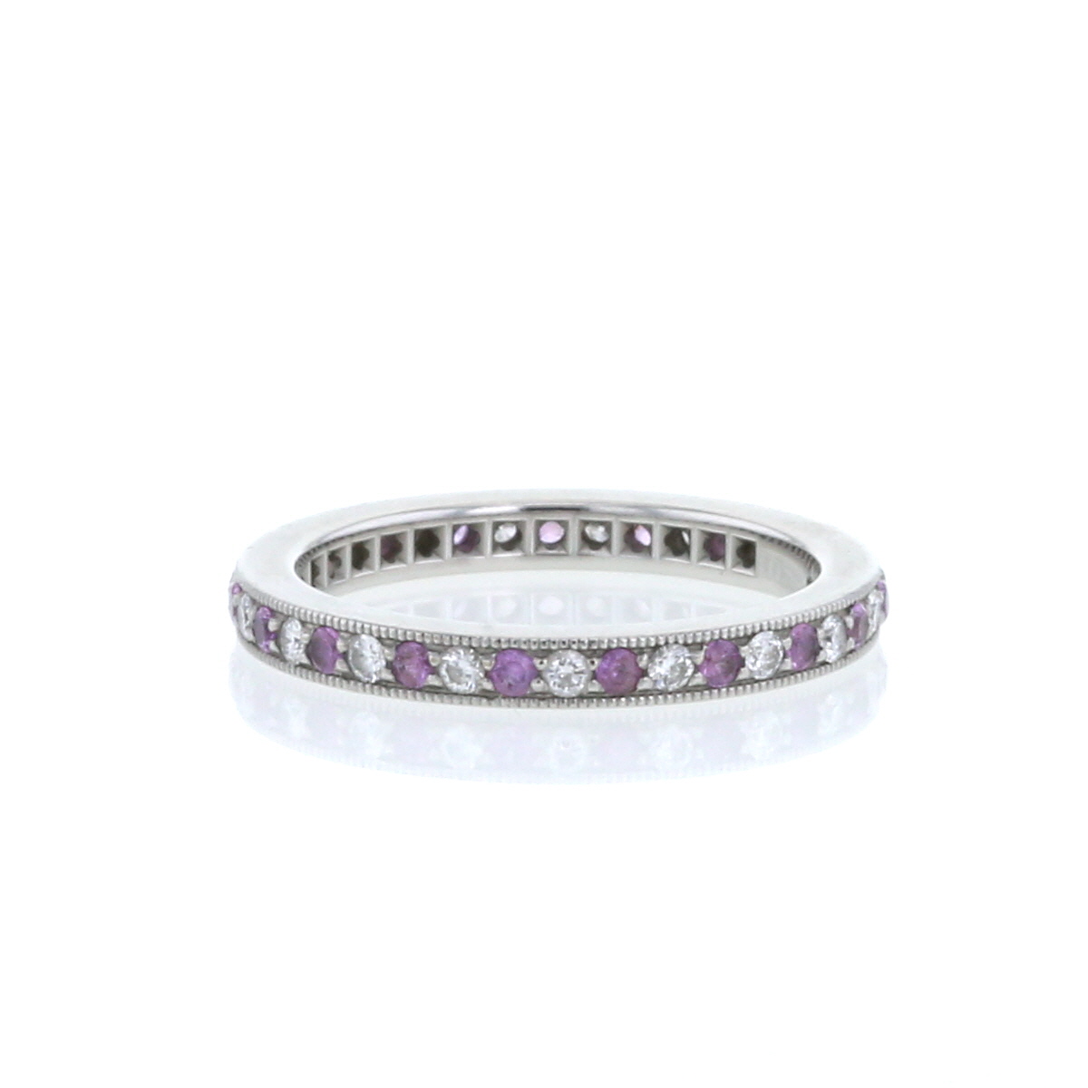 Bague Tiffany & Co Legacy en platine,  saphirs roses et diamants