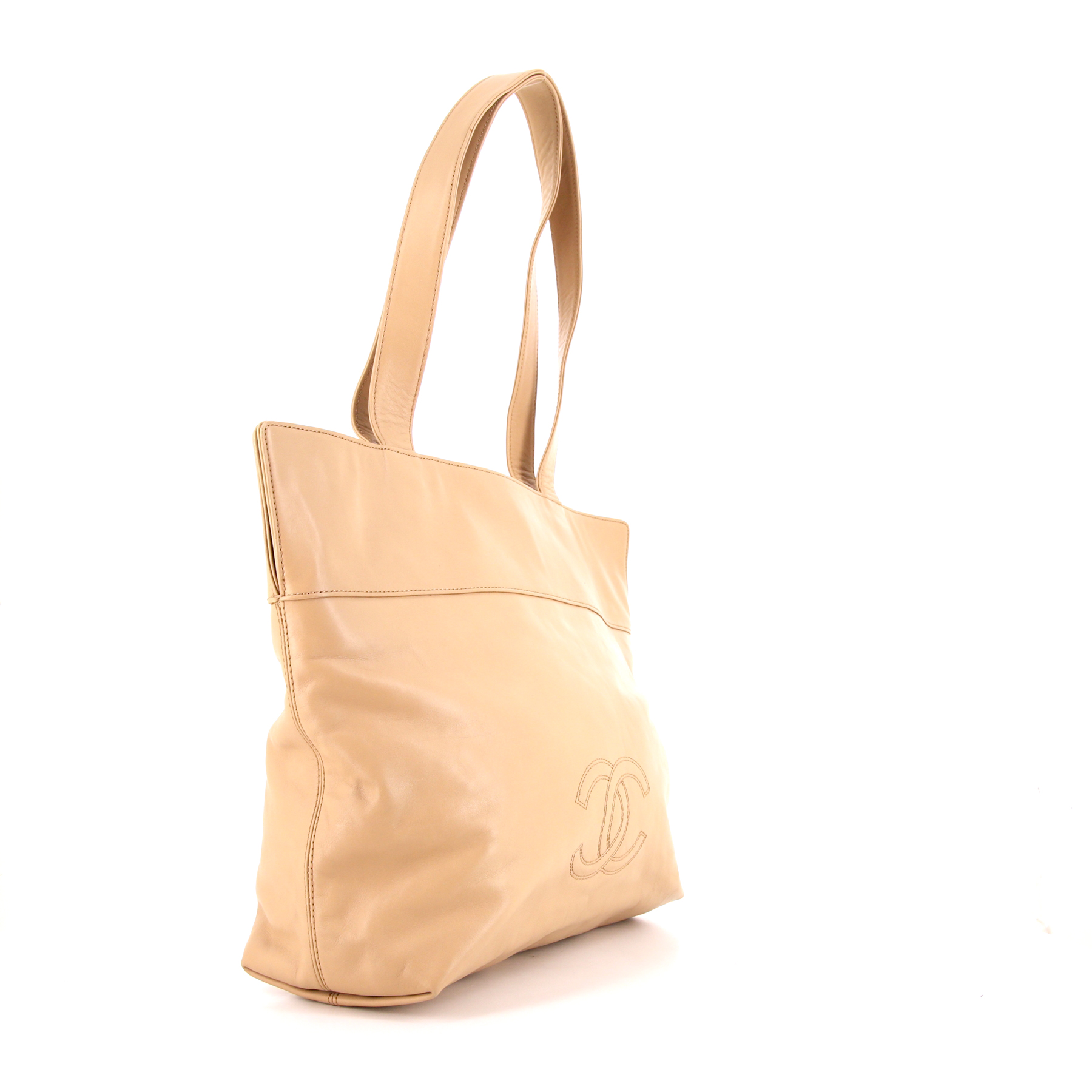 Chanel Vintage shopping bag in beige leather