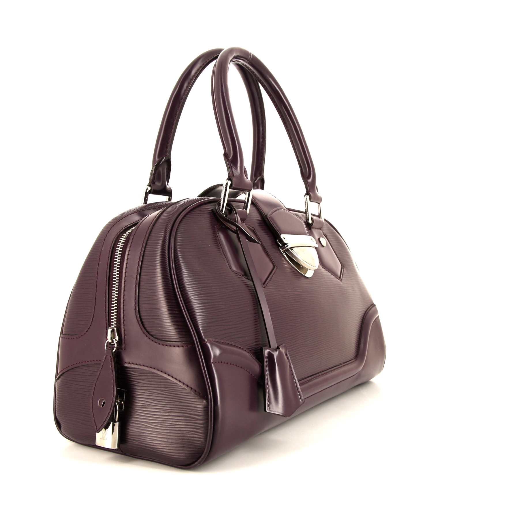 Borsa Louis Vuitton Bowling Montaigne  in pelle Epi viola