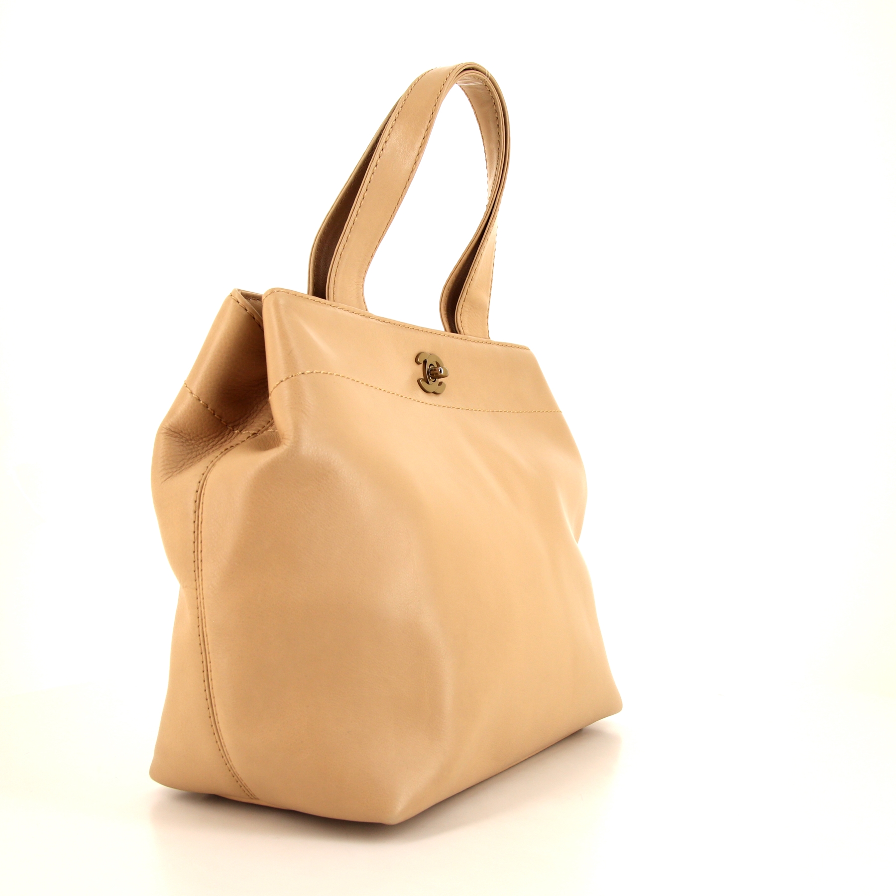 Borsa Chanel Vintage in pelle beige
