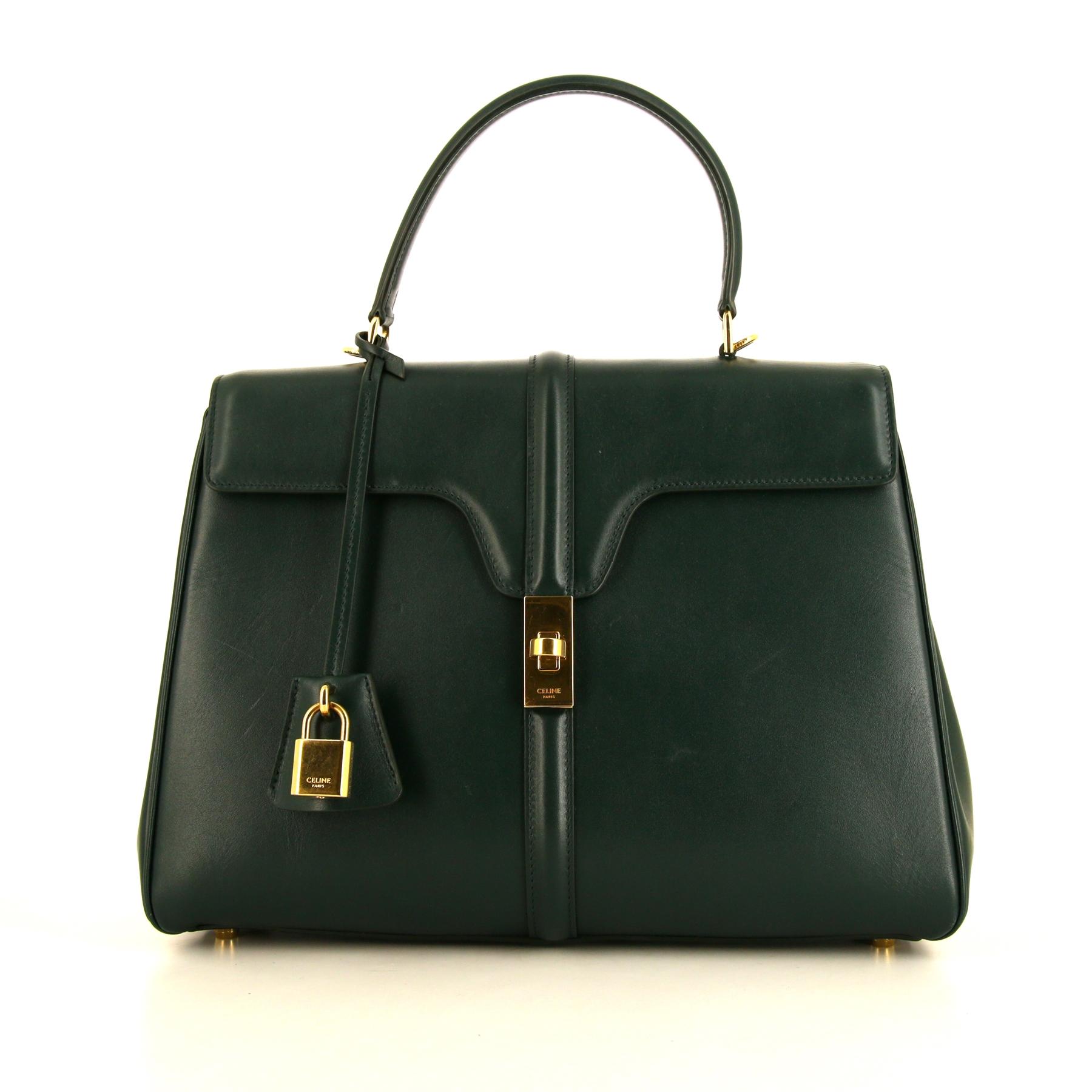 16 Handbag In Green Leather
