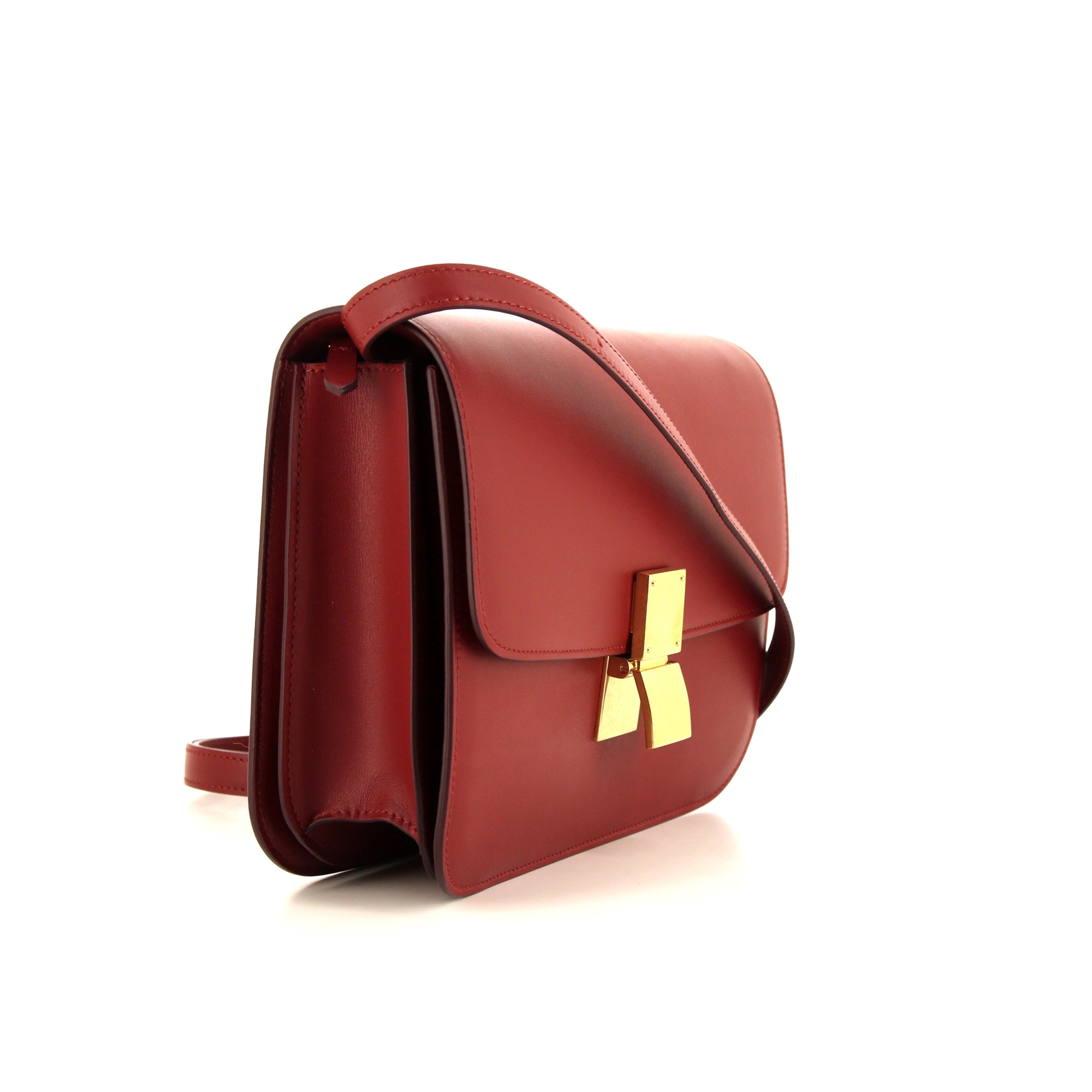 Céline Classic Box shoulder bag in red box leather