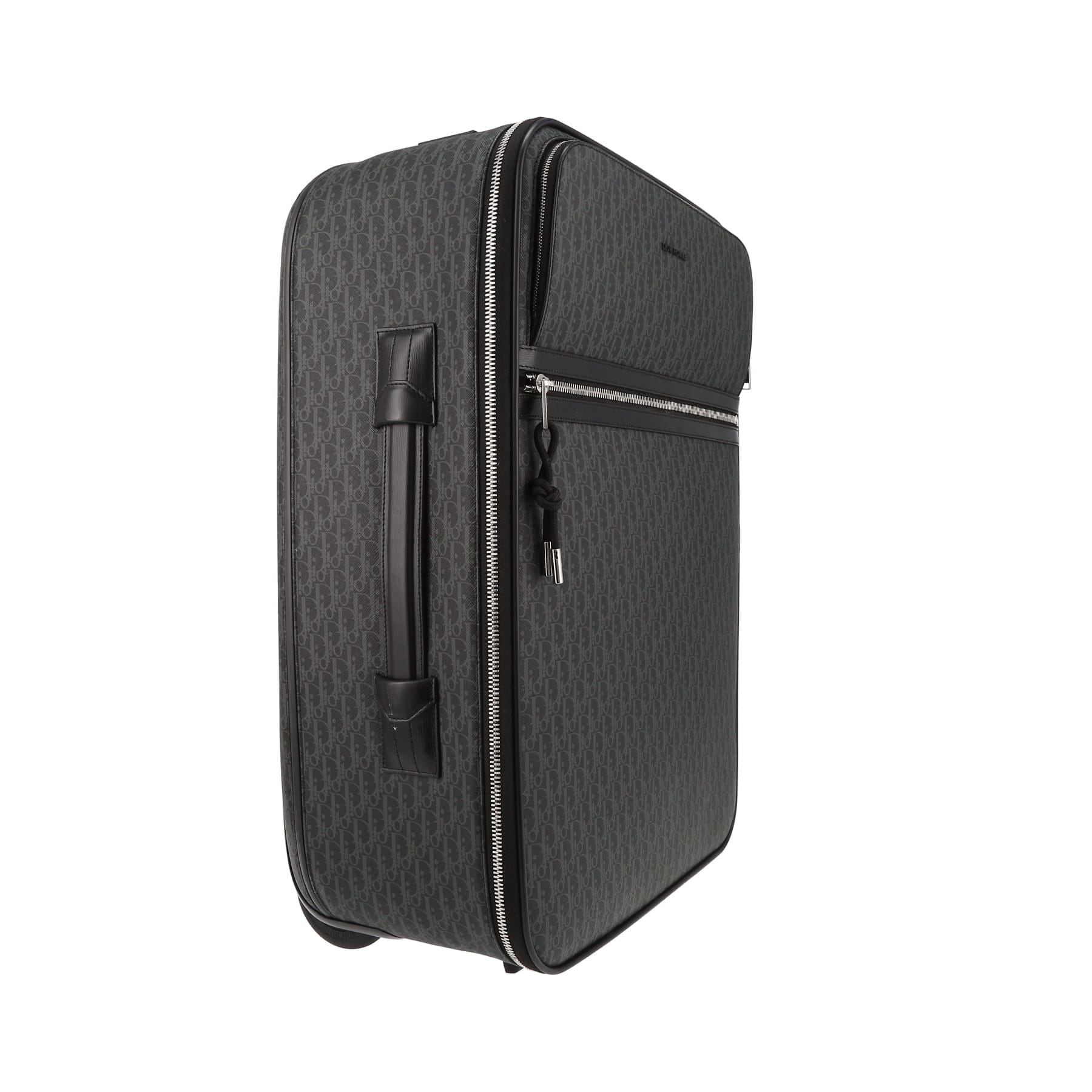 Dior  Trolley suitcase  in grey monogram canvas  and black leather