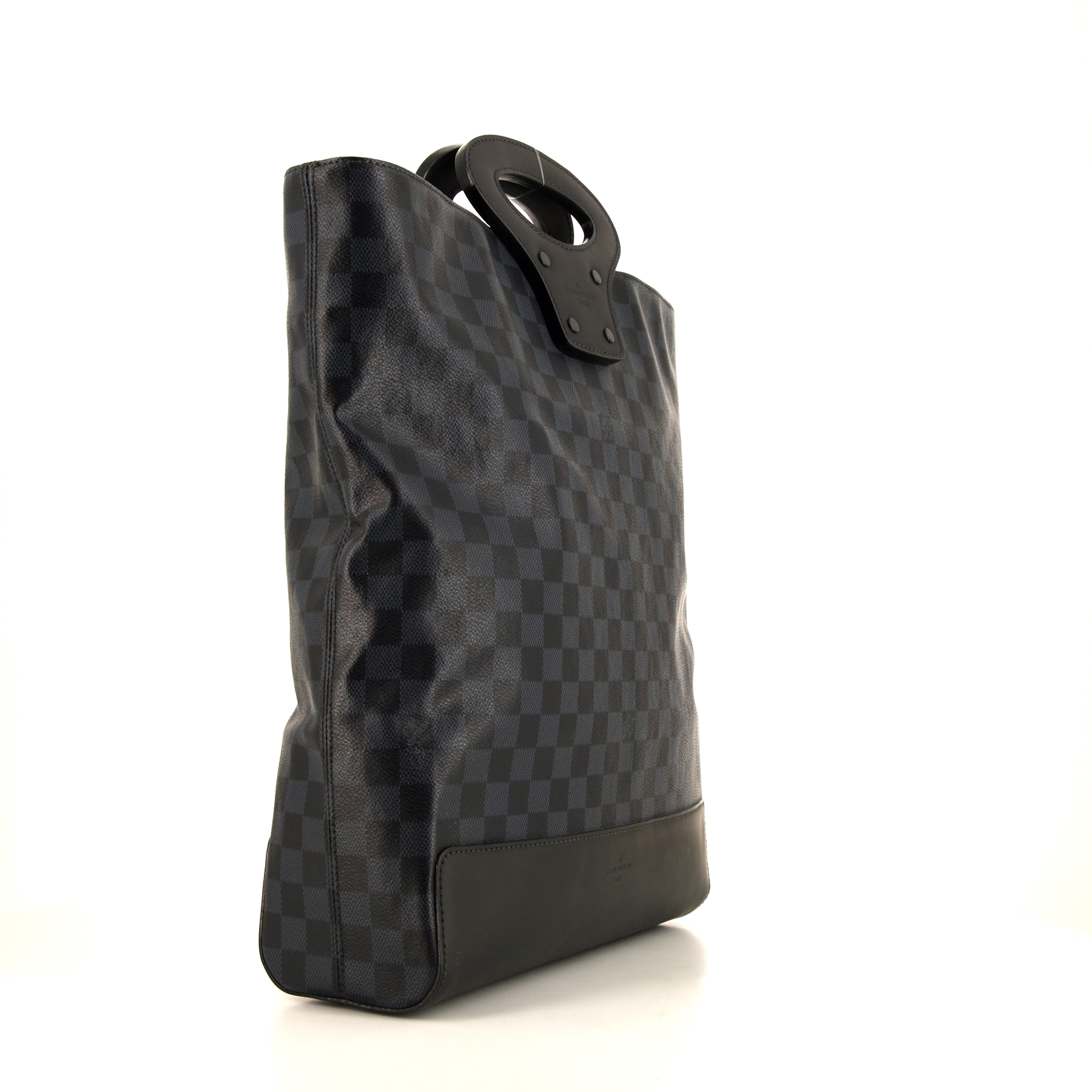 Louis Vuitton  North South shopping bag  in damier canvas  and black leather