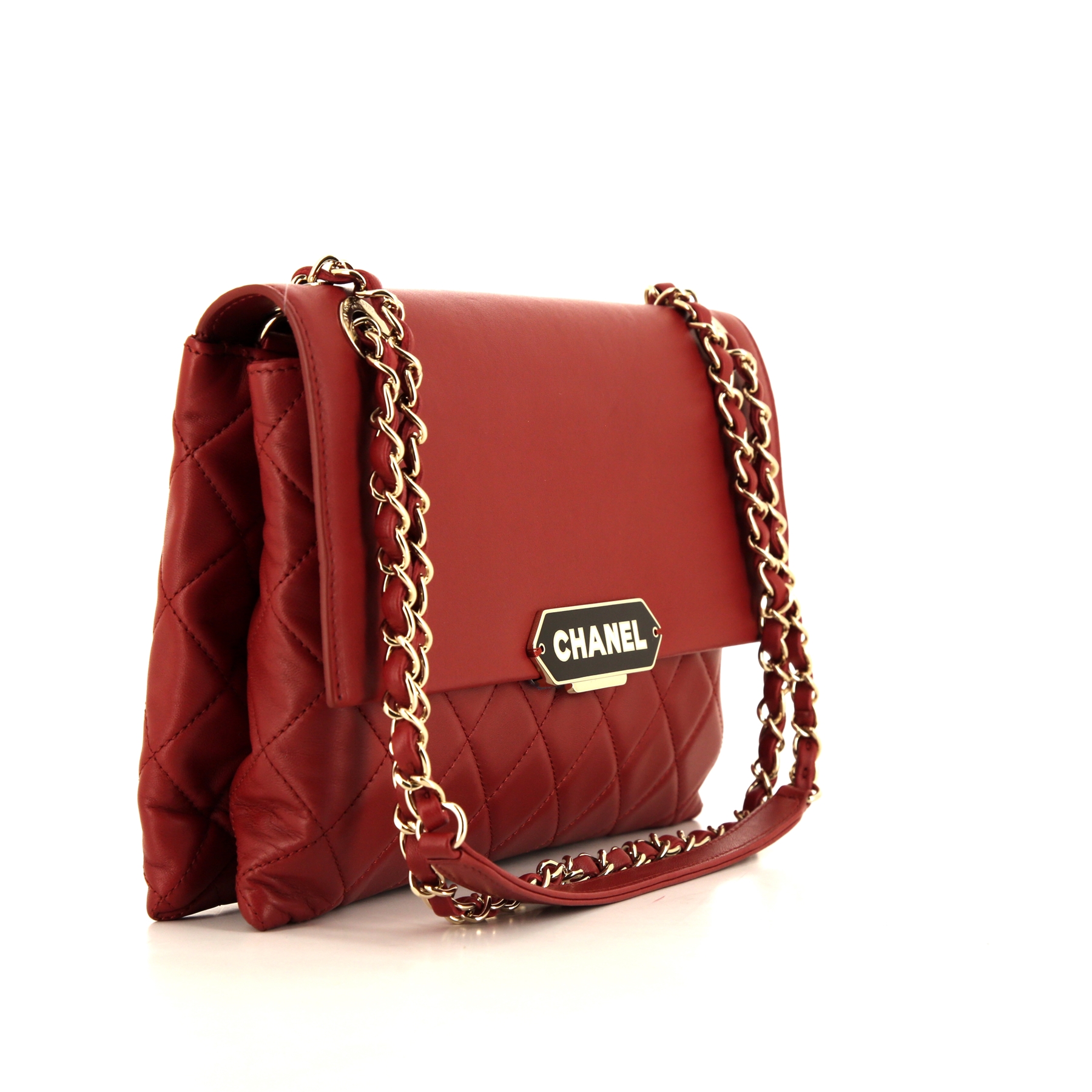 Chanel handbag in red quilted leather