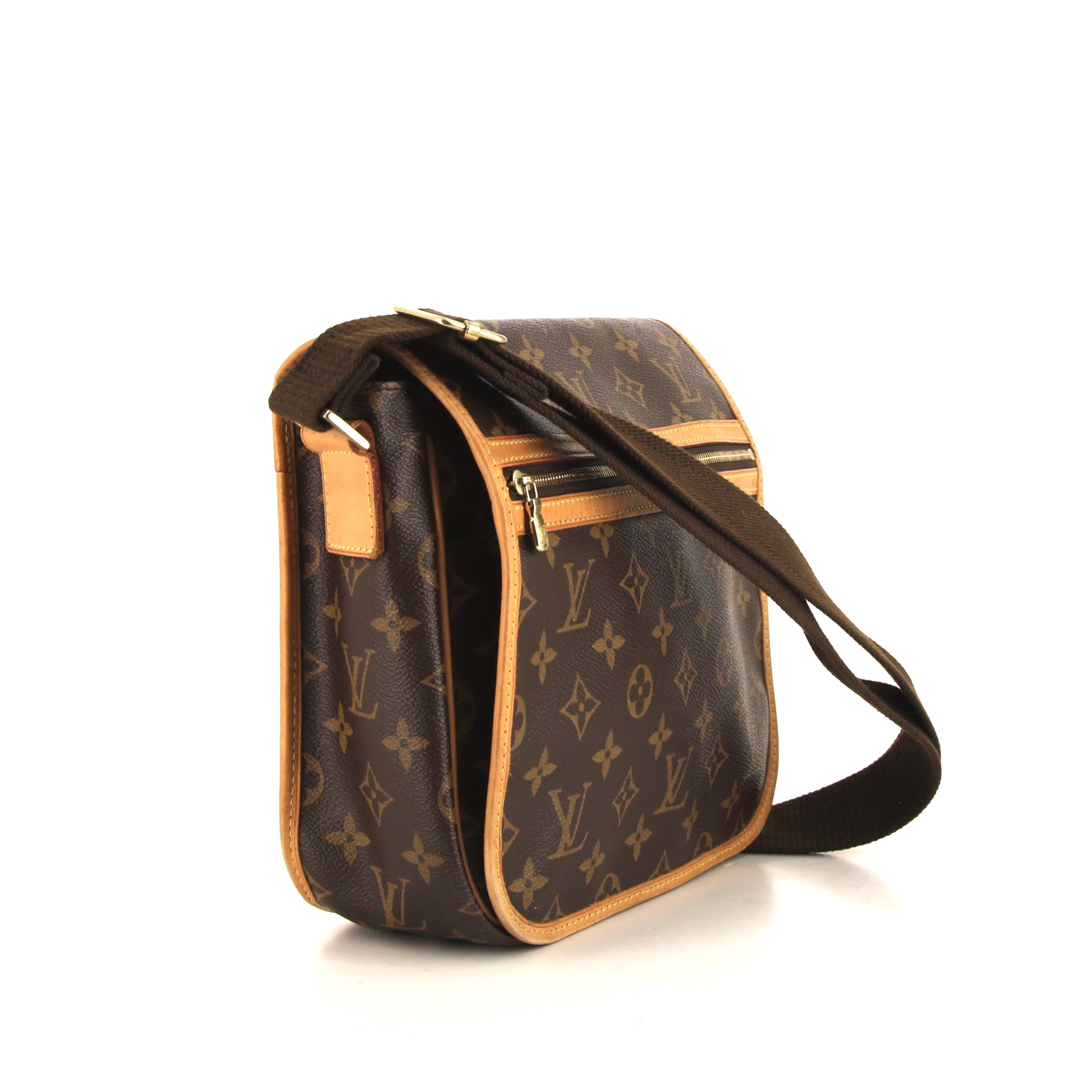 Louis Vuitton shoulder bag in monogram canvas and natural leather