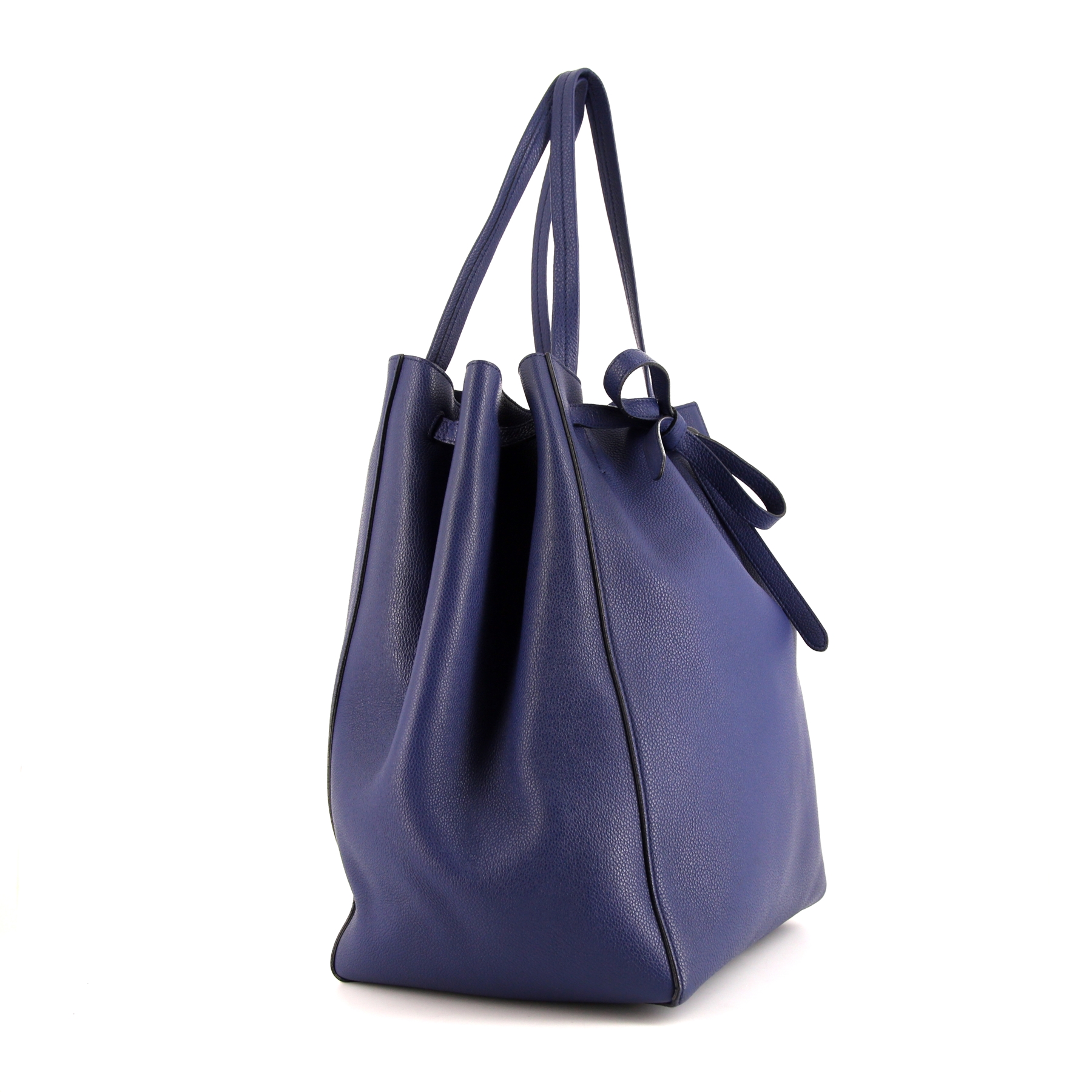 Sac cabas Céline Cabas Phantom en cuir grainé bleu