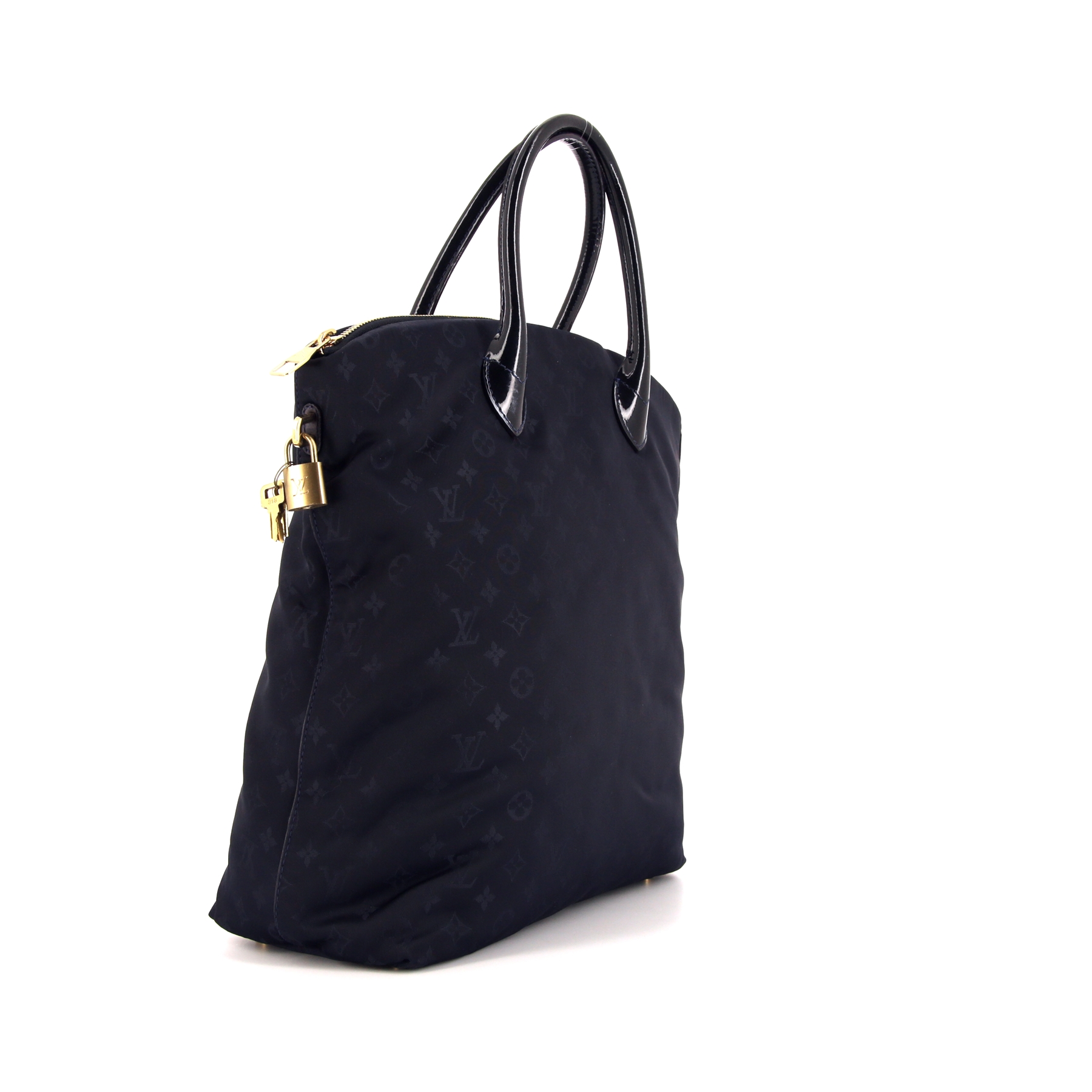 Sac à main Louis Vuitton Lockit  en toile monogram bleu-foncé et cuir verni bleu