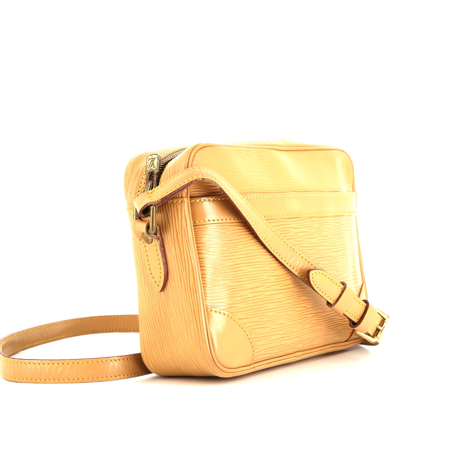 Sac bandoulière Louis Vuitton Trocadéro en cuir épi beige