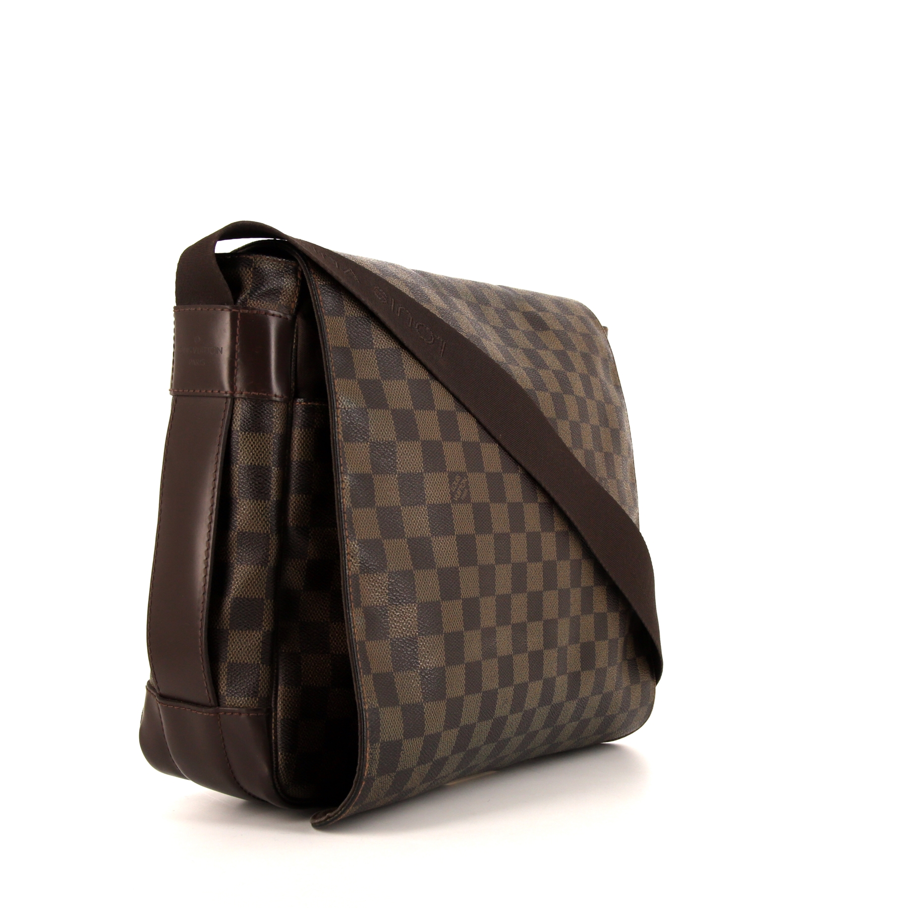 Louis Vuitton  Messenger shoulder bag  in ebene damier canvas  and brown leather