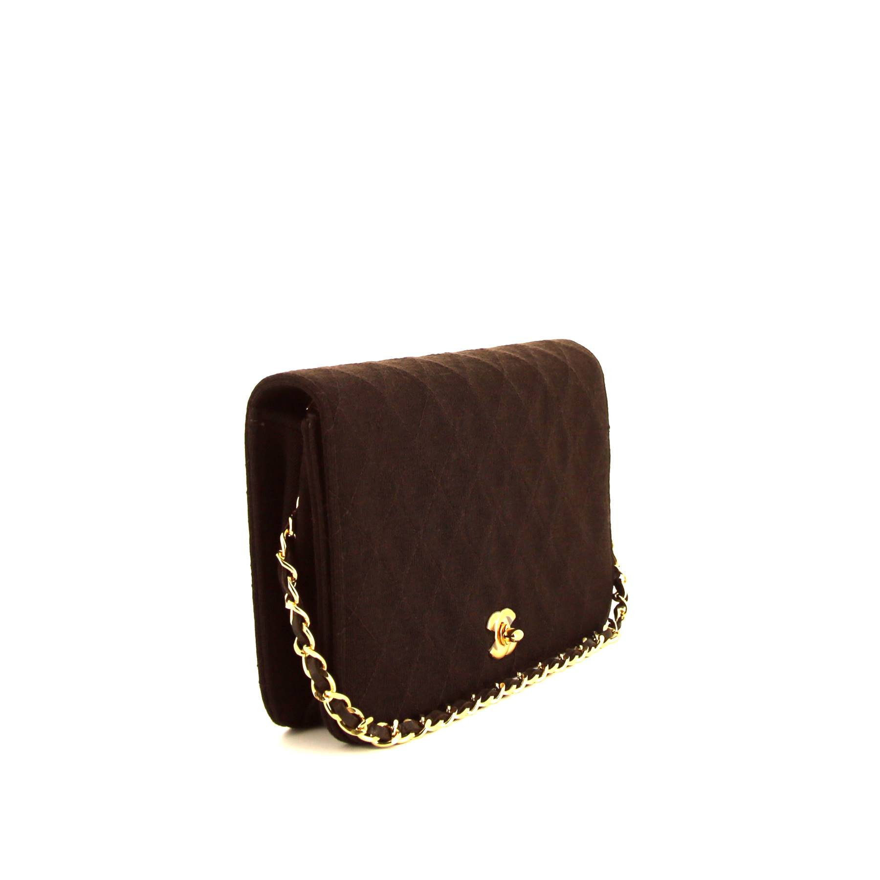 Sac à main Chanel  Mademoiselle en jersey marron