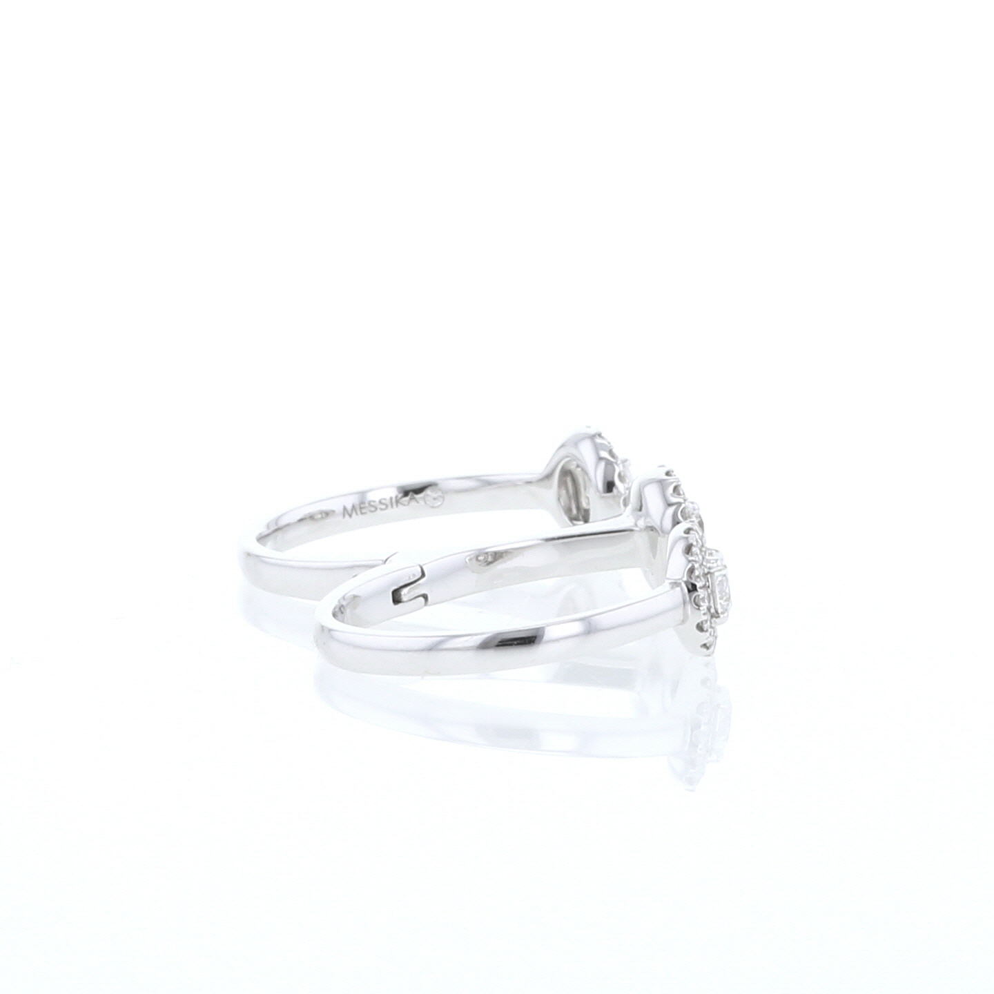 Sortija semiarticulada Messika Joy en oro blanco y diamantes