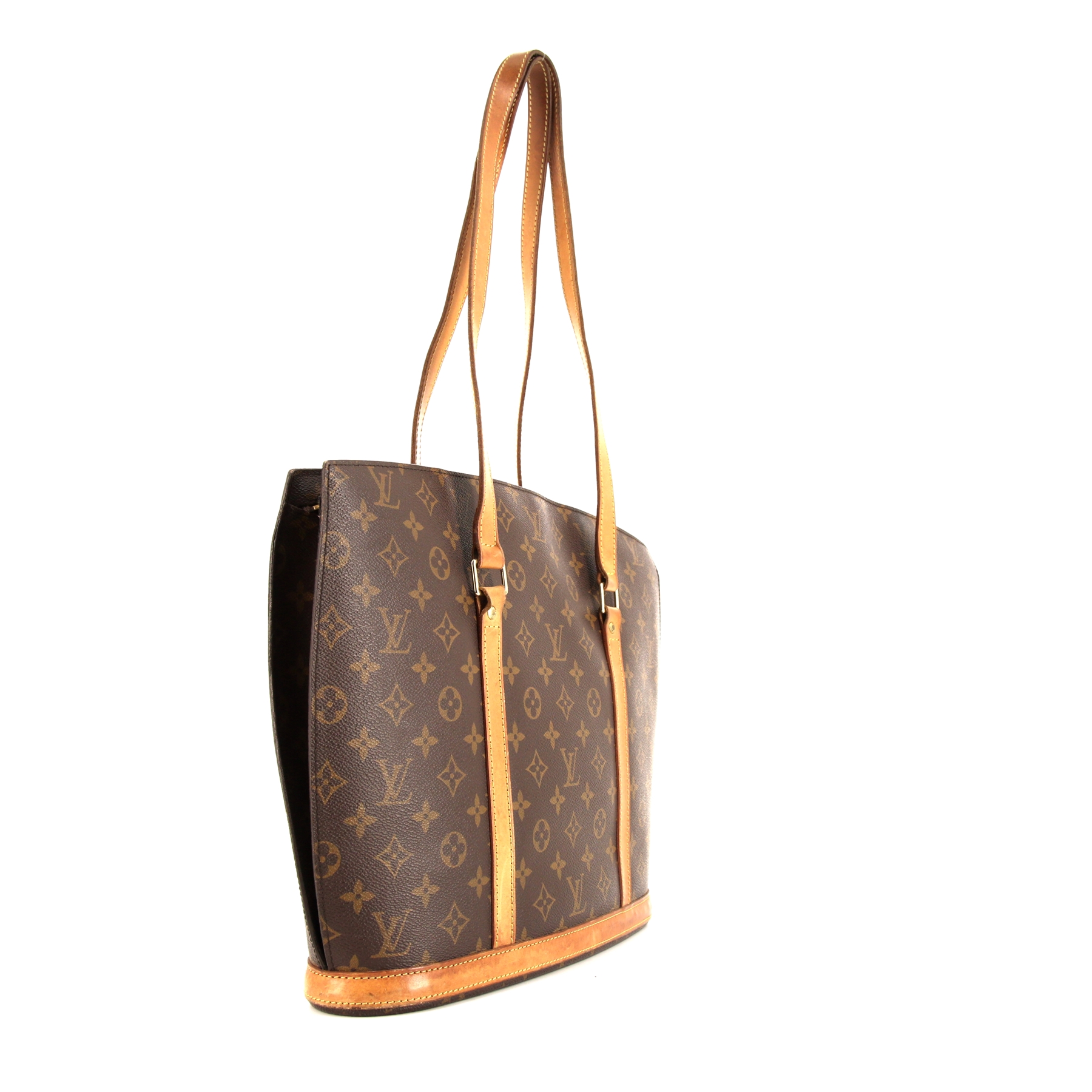 Louis Vuitton  Babylone shopping bag  in brown monogram canvas  and natural leather