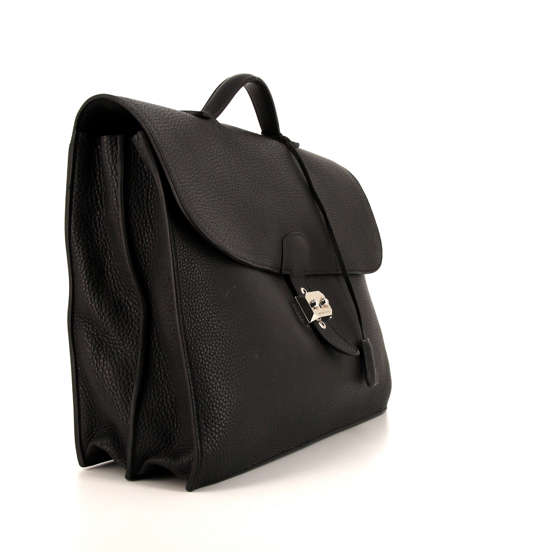 Hermès Sac à dépêches briefcase in black togo leather
