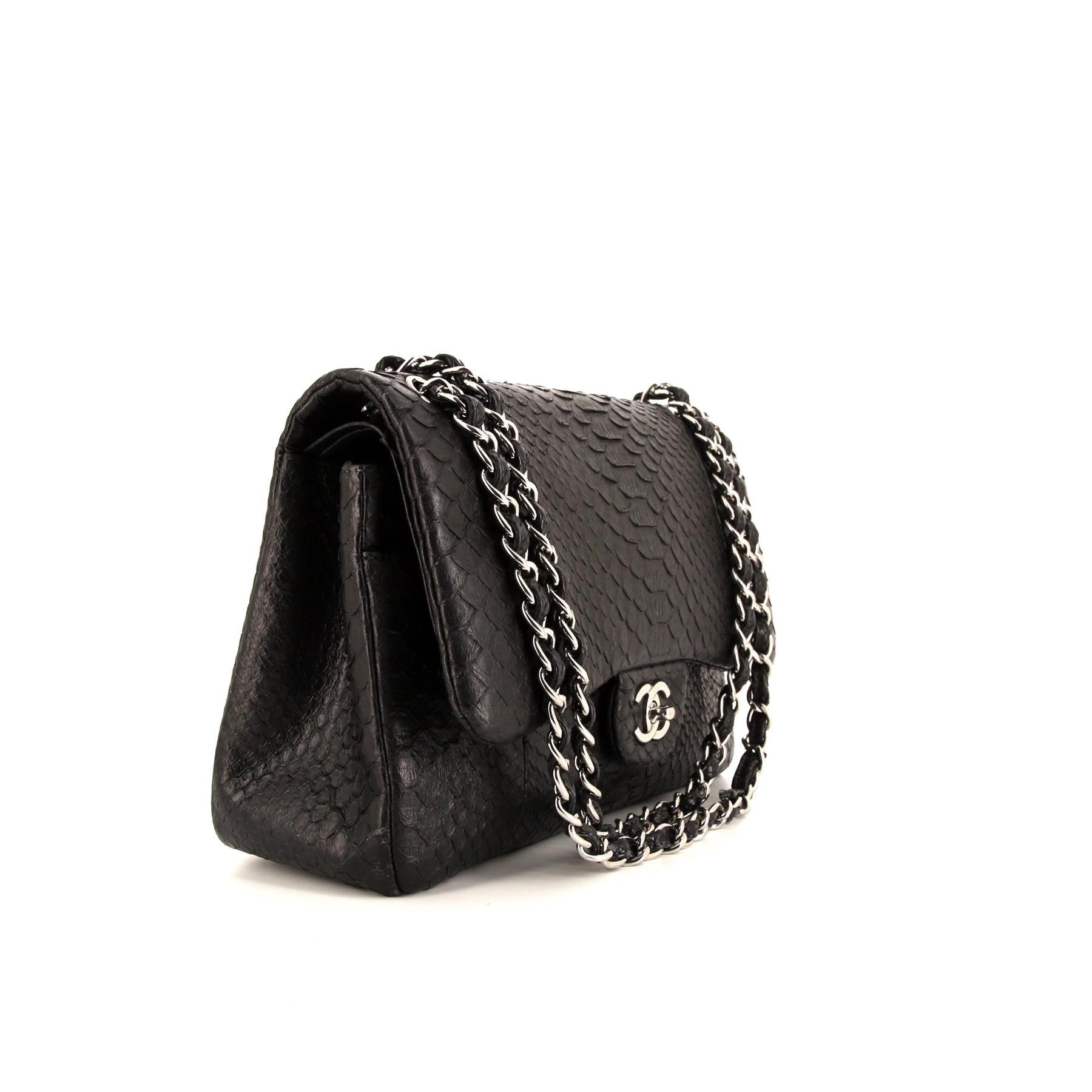 Chanel  Timeless Jumbo handbag  in black python