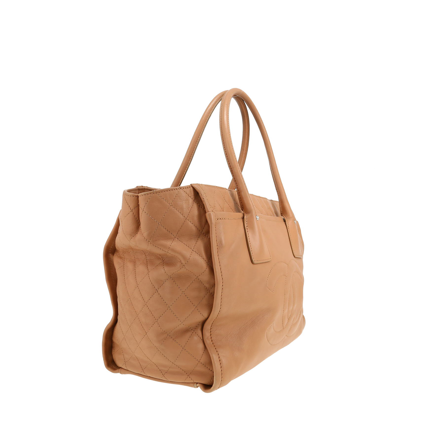 Chanel  Grand Shopping large model  shopping bag  in beige quilted leather