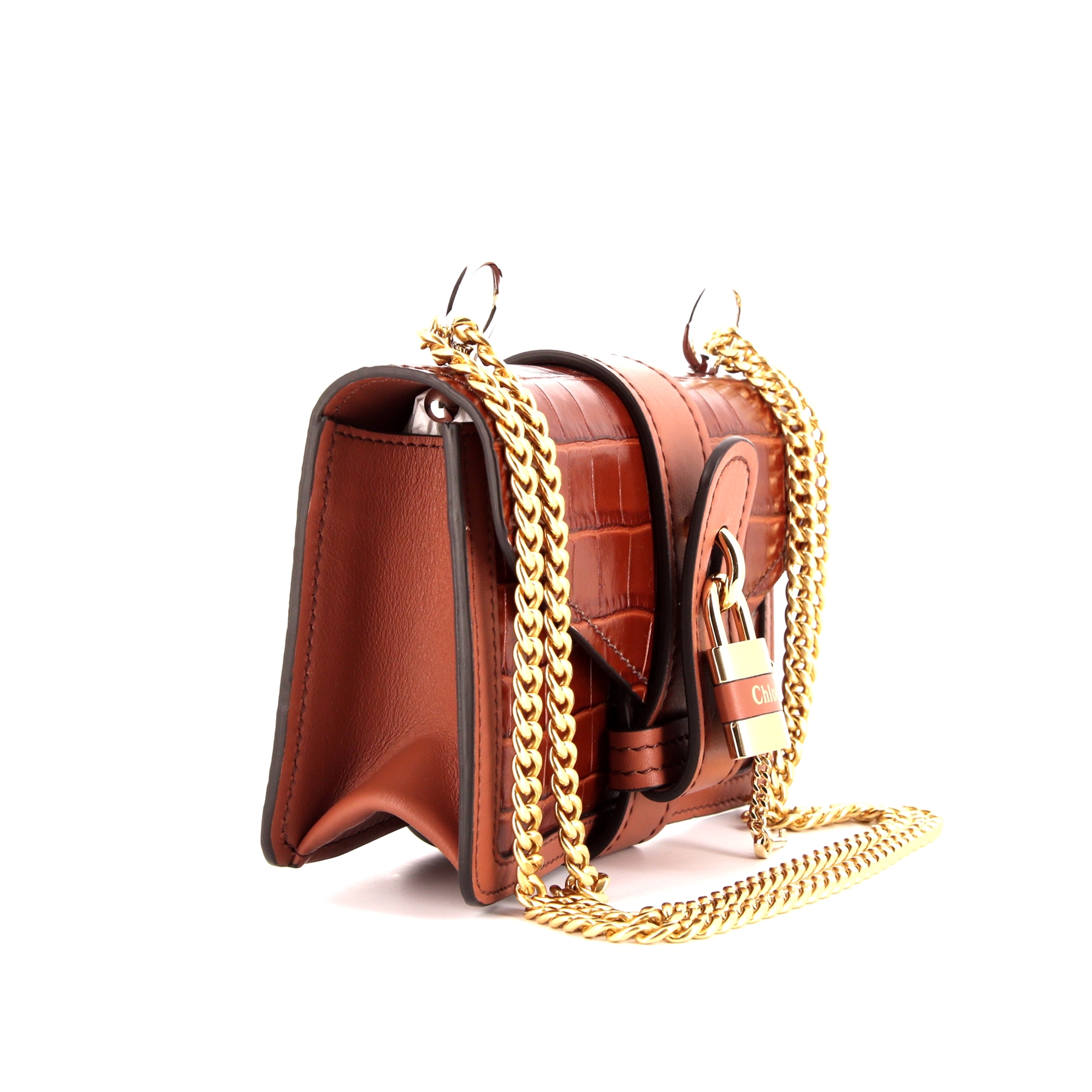 Sac à main Chloé Aby mini en cuir marron